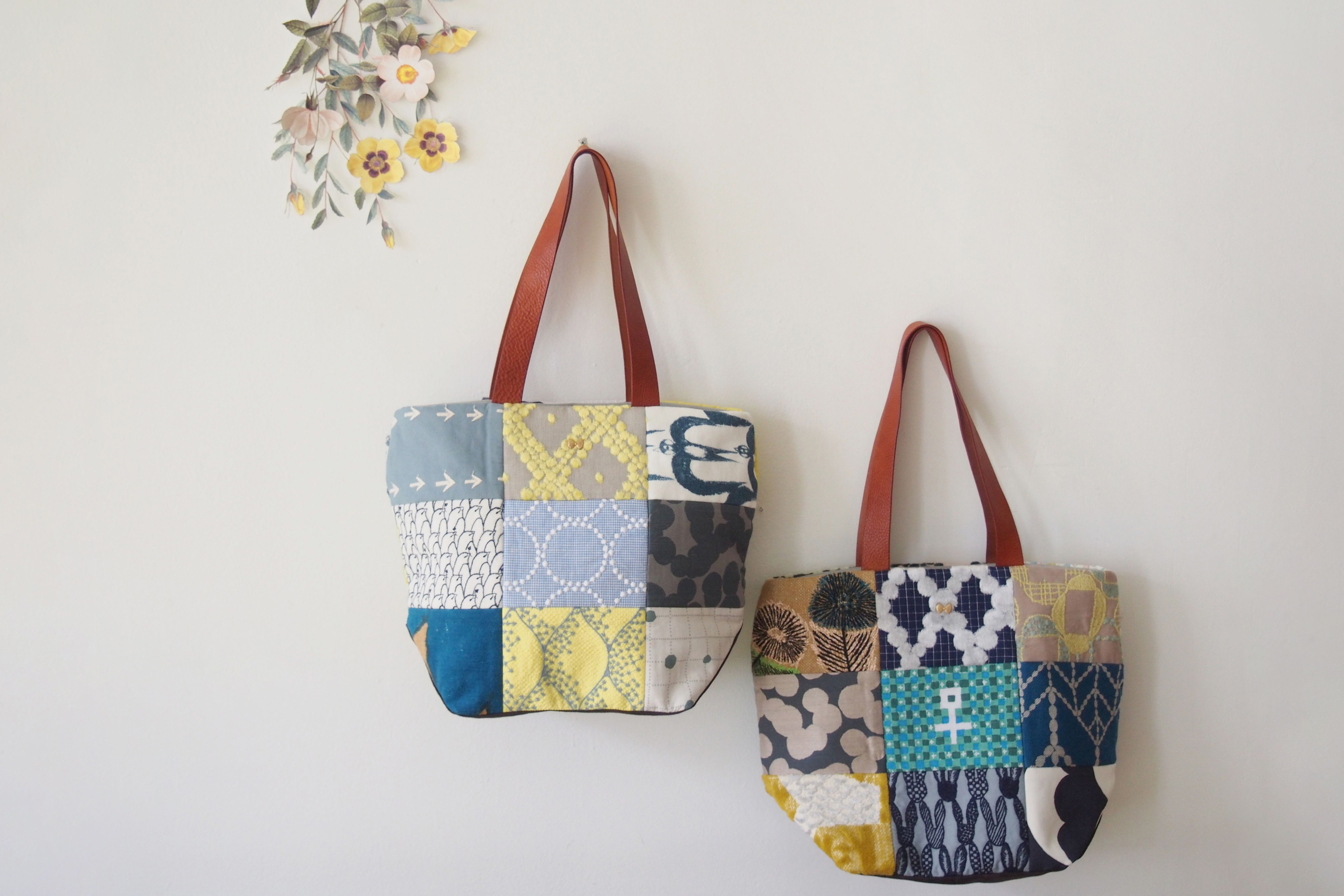 バスケット編み/白樺編み　ハンドメイドトートバッグ