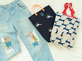 ミナ ペルホネン ピース,にてリメイクデニムとone mile bagの