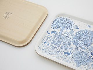 新品未使用　ミナペルホネン 木製トレイ　白樺　choucho choucho トレイL（ギフトBOX付）｜ミナ ペルホネン