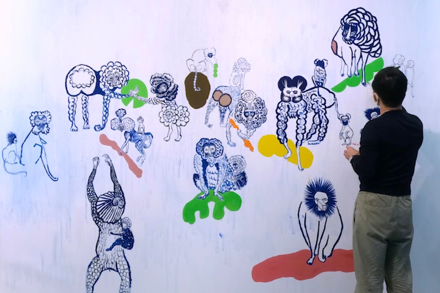 happening drawing process - minä perhonen