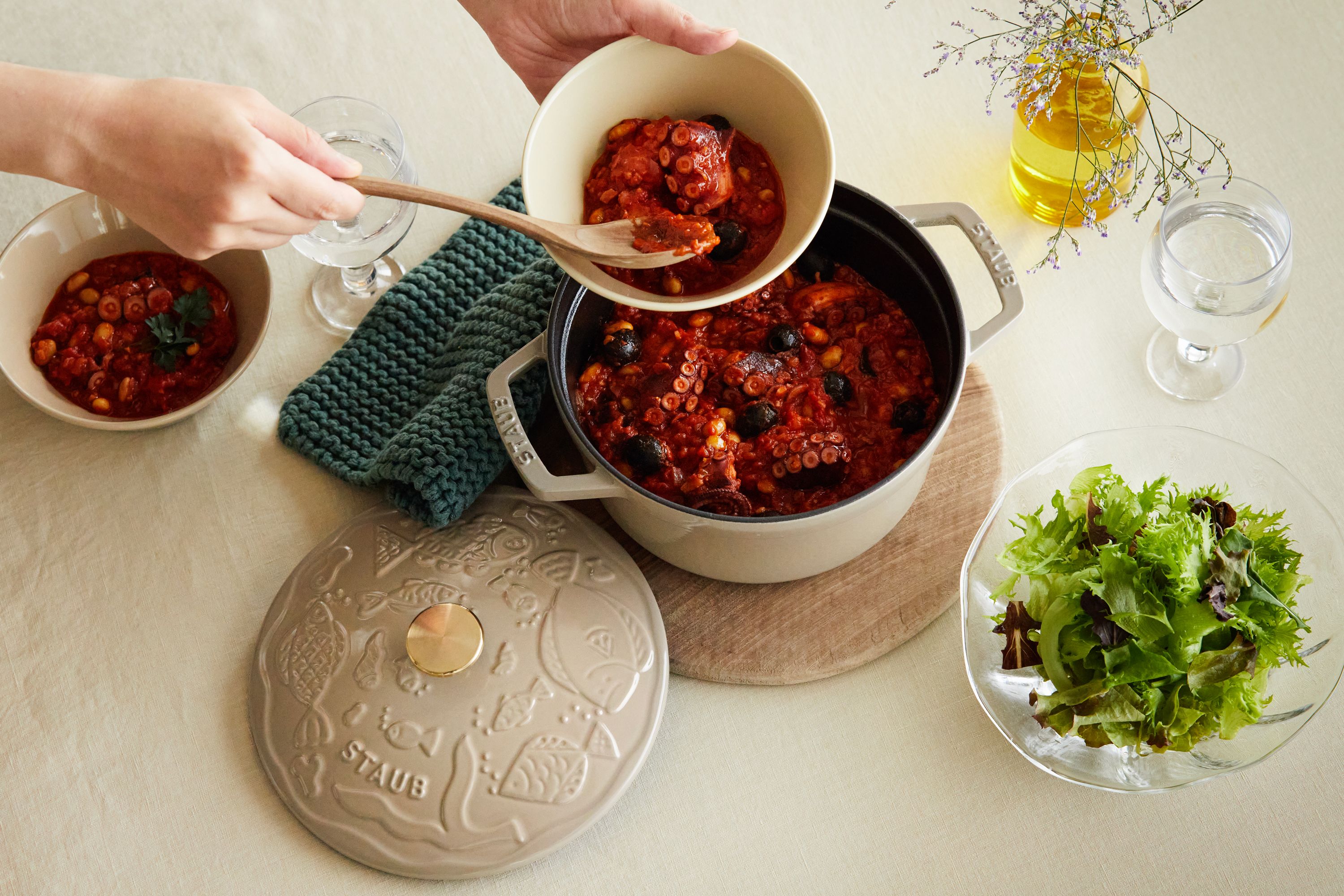 STAUB ミナペルホネン ココット 23cm ユーカリ 送料無料】【ZWILLINGお