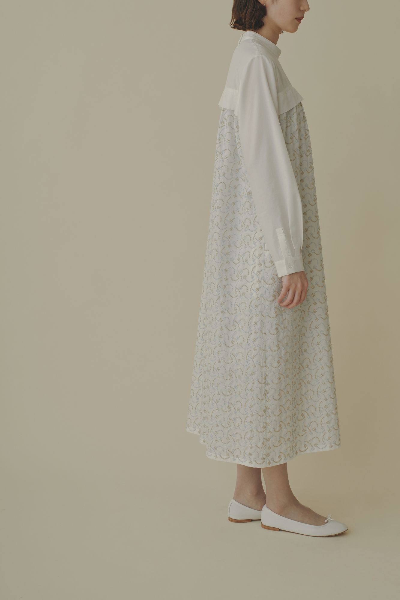 flower leap スタンドカラードレス - minä perhonen