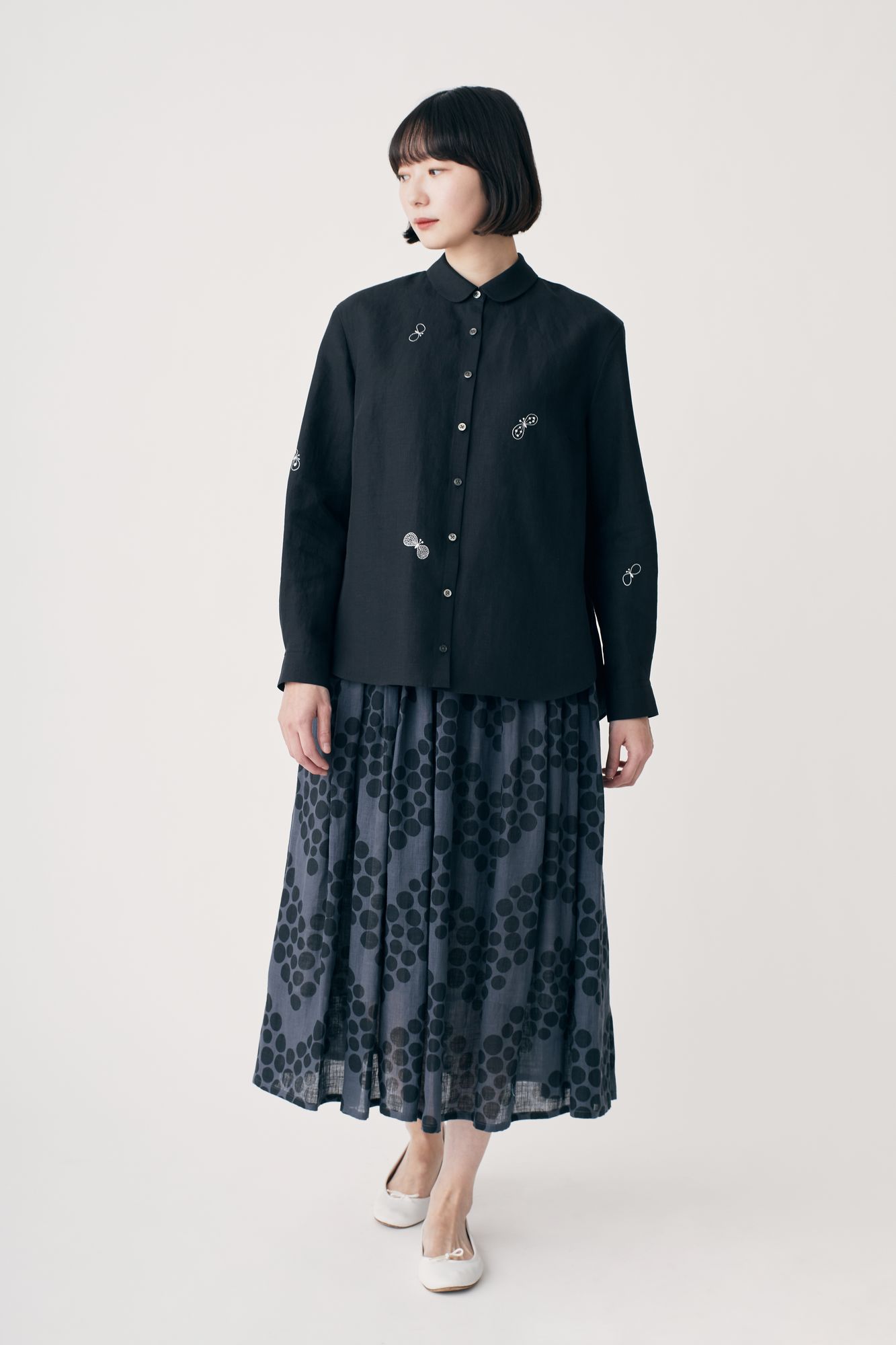 choucho 丸襟ブラウス - minä perhonen