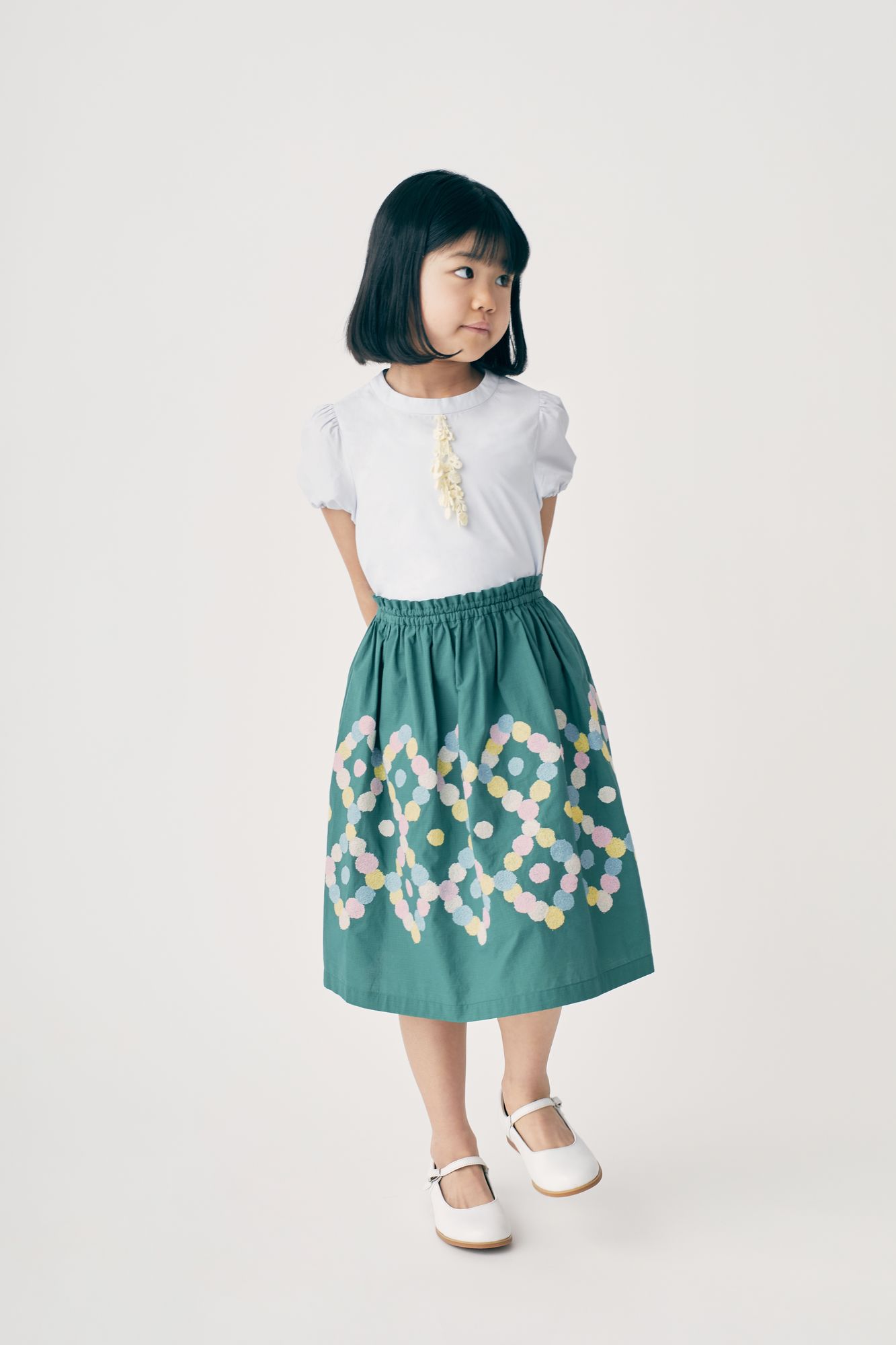 1度の使用 ミナペルホネン petit lueur スカート 160 lueur スカート - minä perhonen