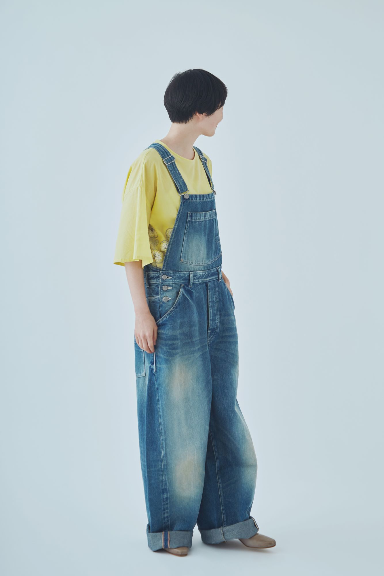 ミナペルホネン コットン リネン always オーバーオール 38 デニム always オーバーオール - minä perhonen