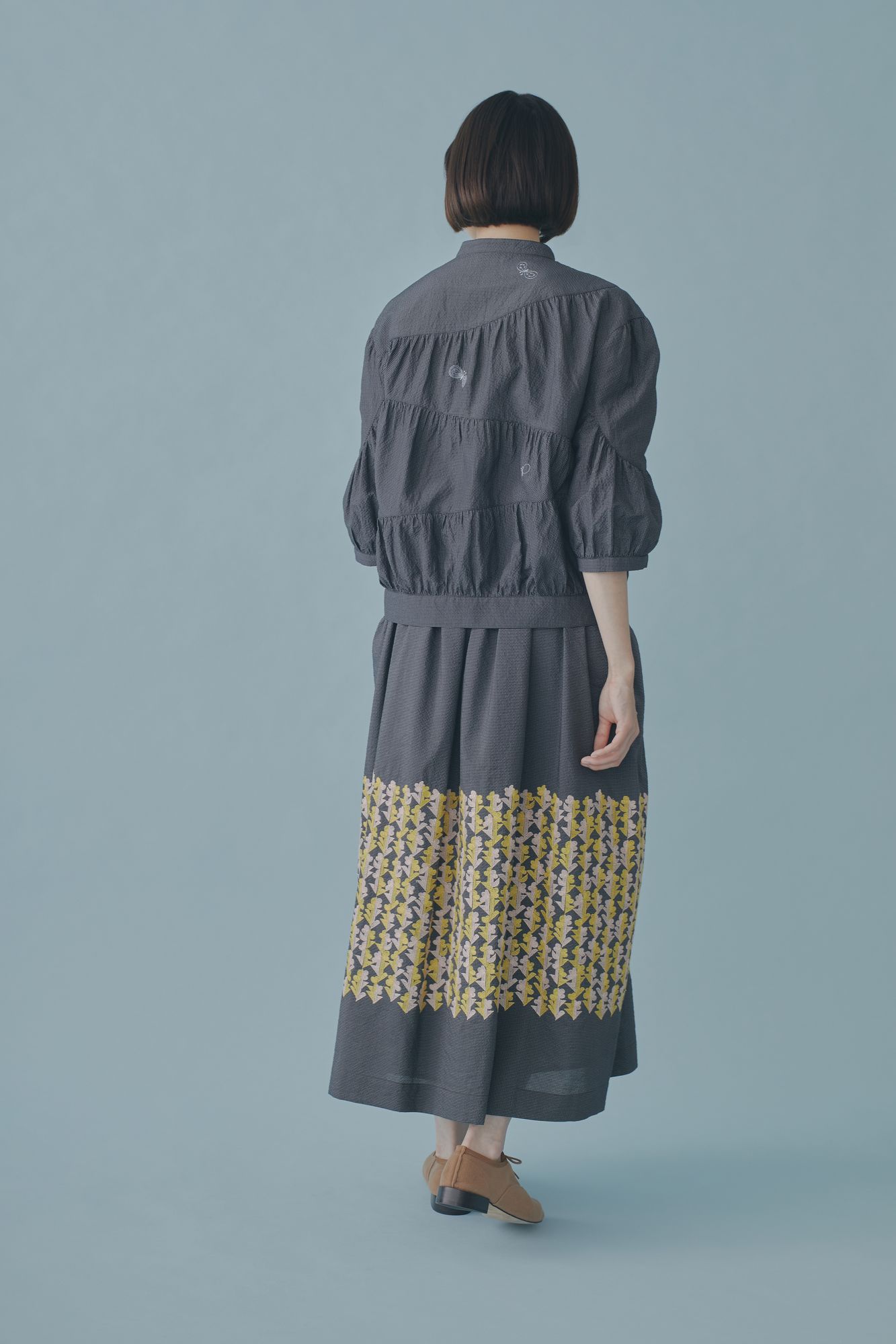 twin flower ギャザースカート - minä perhonen