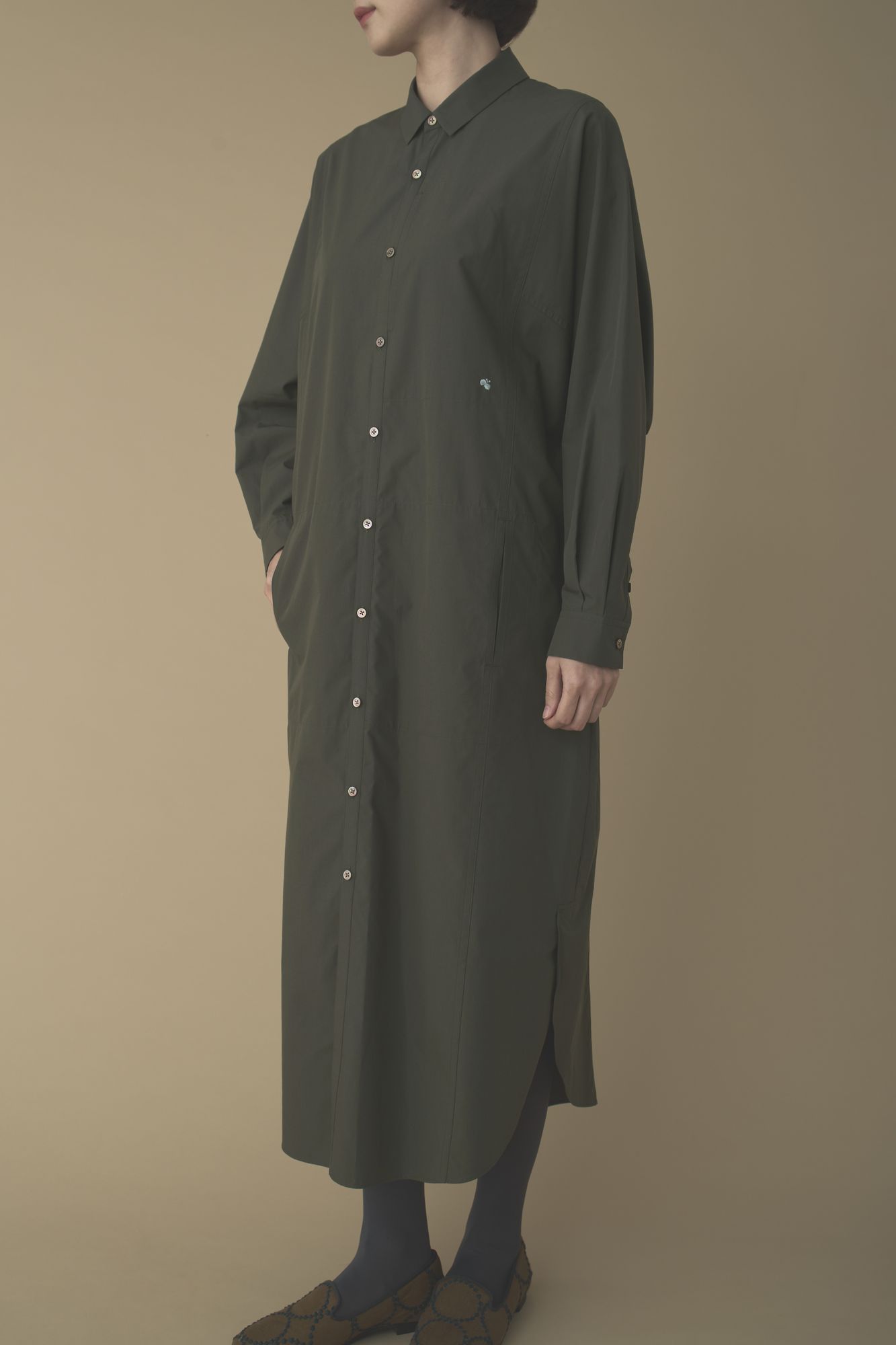 breathing シャツドレス 2025-26 a/w カーキ38 breathing シャツドレス - minä perhonen