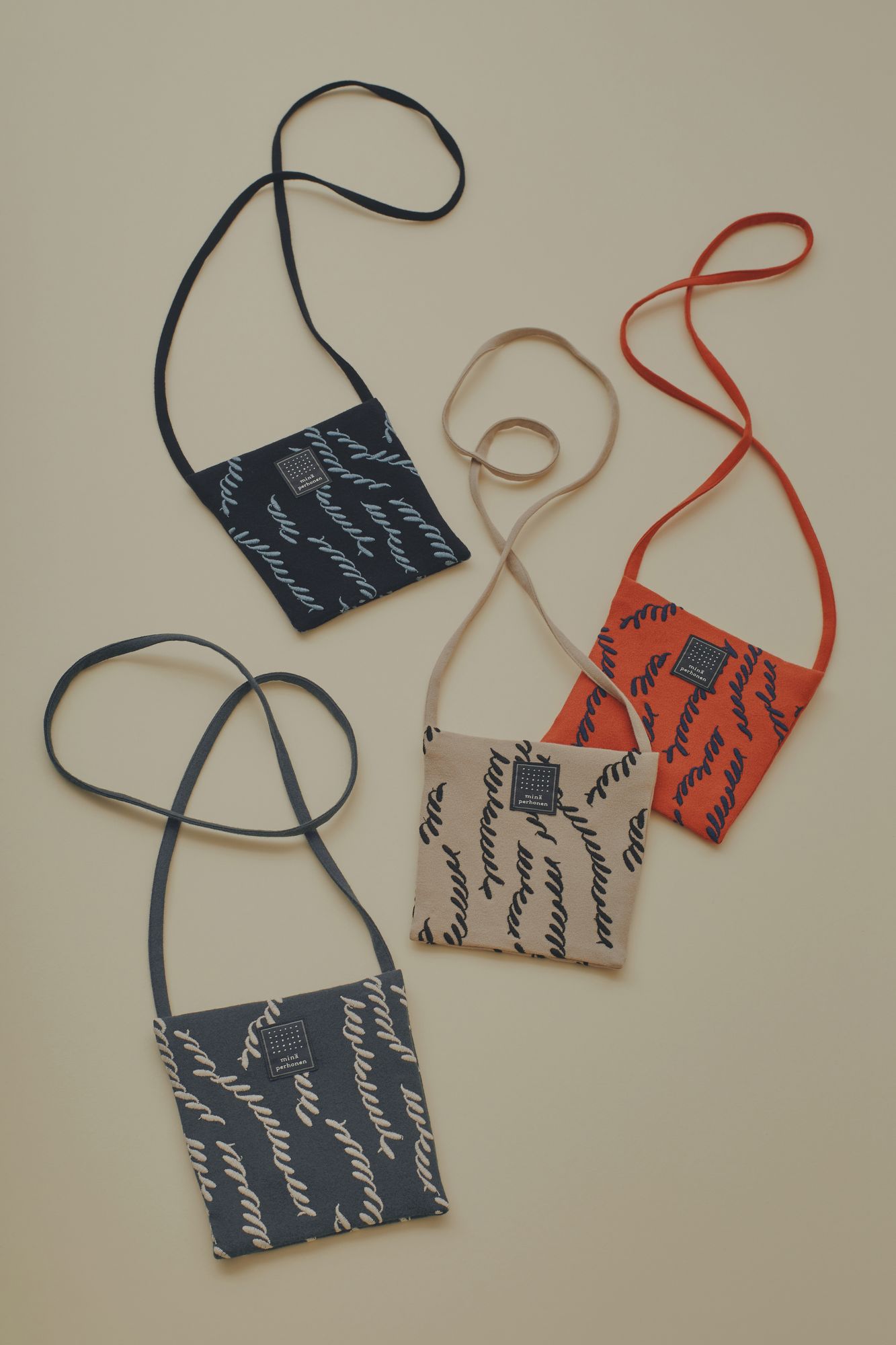 バッグ mina perhonen drop pochette ribbon stick ribbon stick pocket bag - minä perhonen