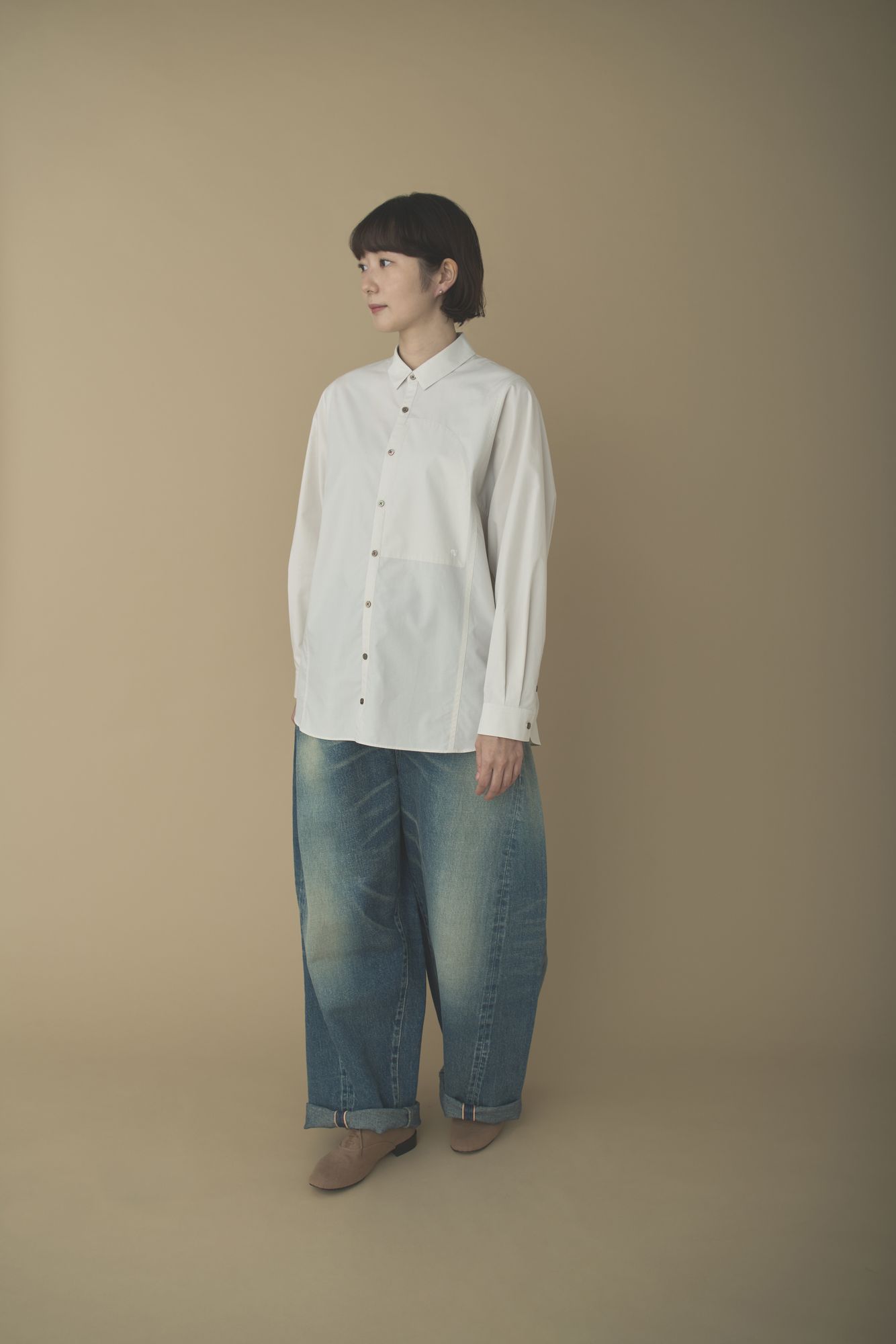 【クリーニング済】ミナペルホネン rain track サルエル 38 白 クリーニング済】ミナペルホネン rain track サルエル 38 白