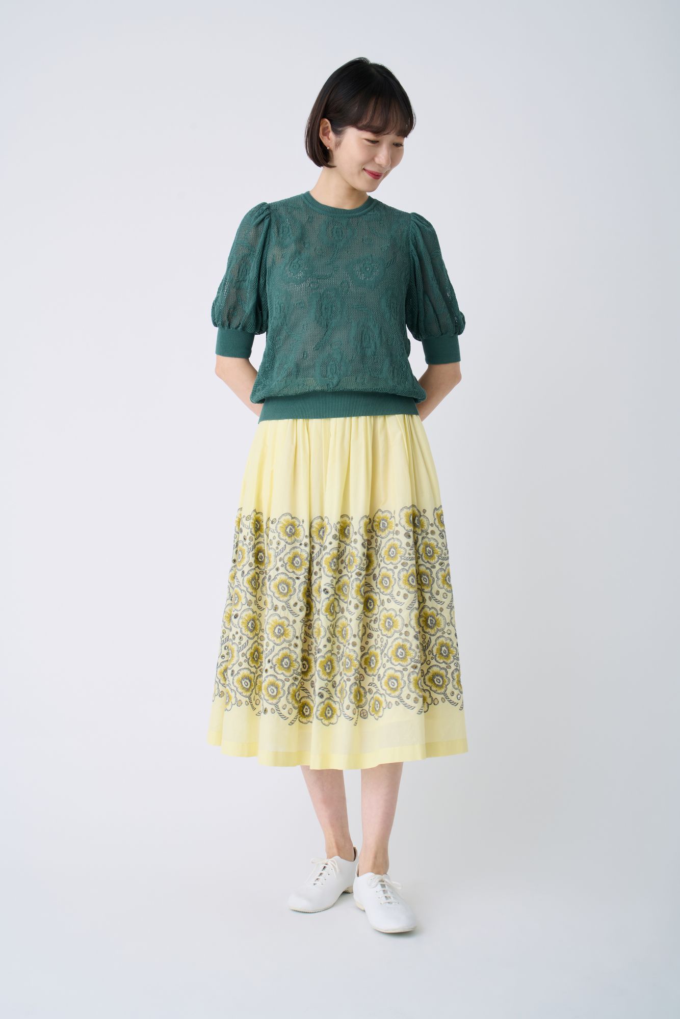 mina perhonen 刺繍スカート mina perhonen（ミナペルホネン） mina perhonen LAUNDRY ランドリー