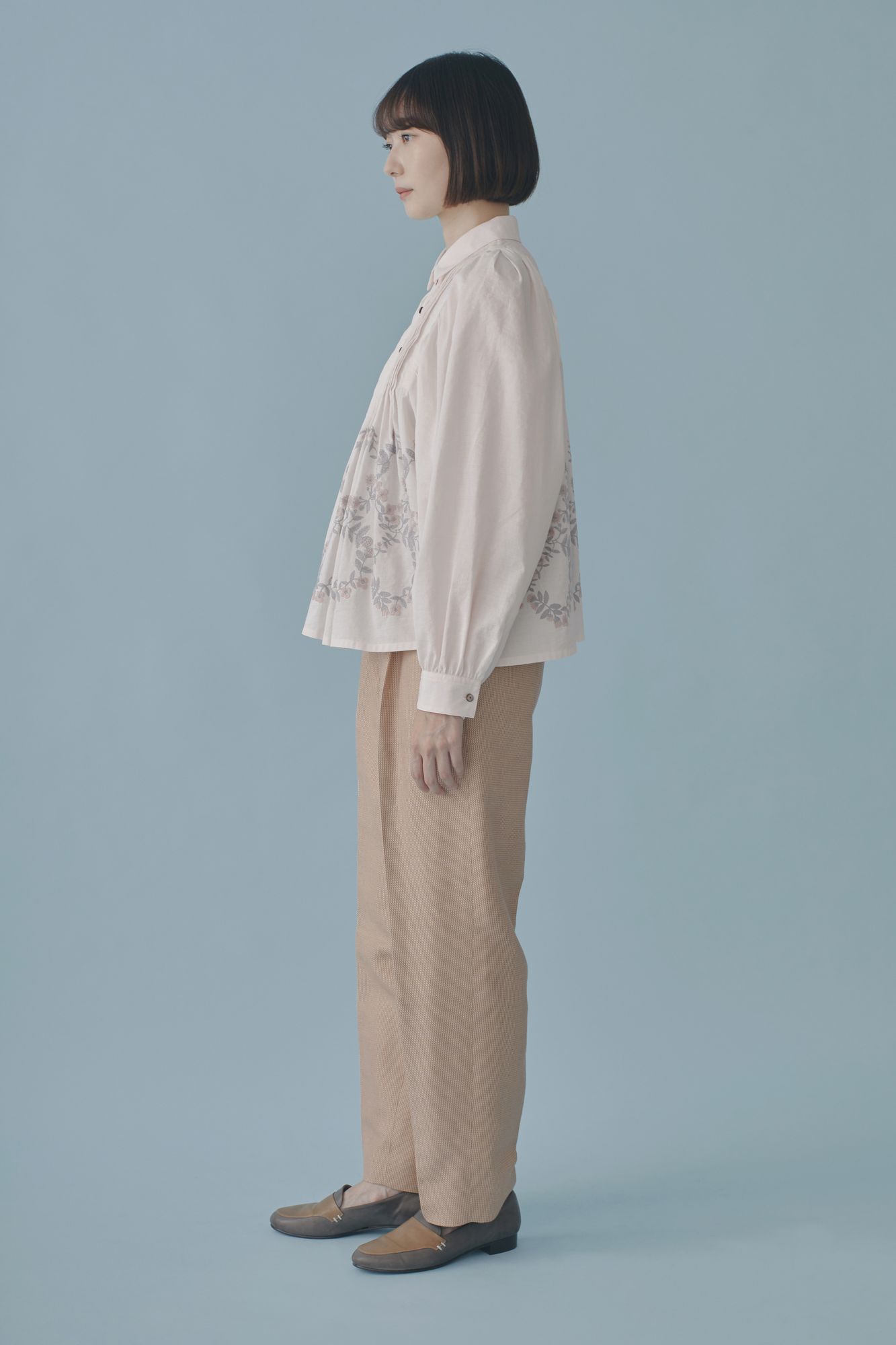 flower crown ピンタックブラウス - minä perhonen