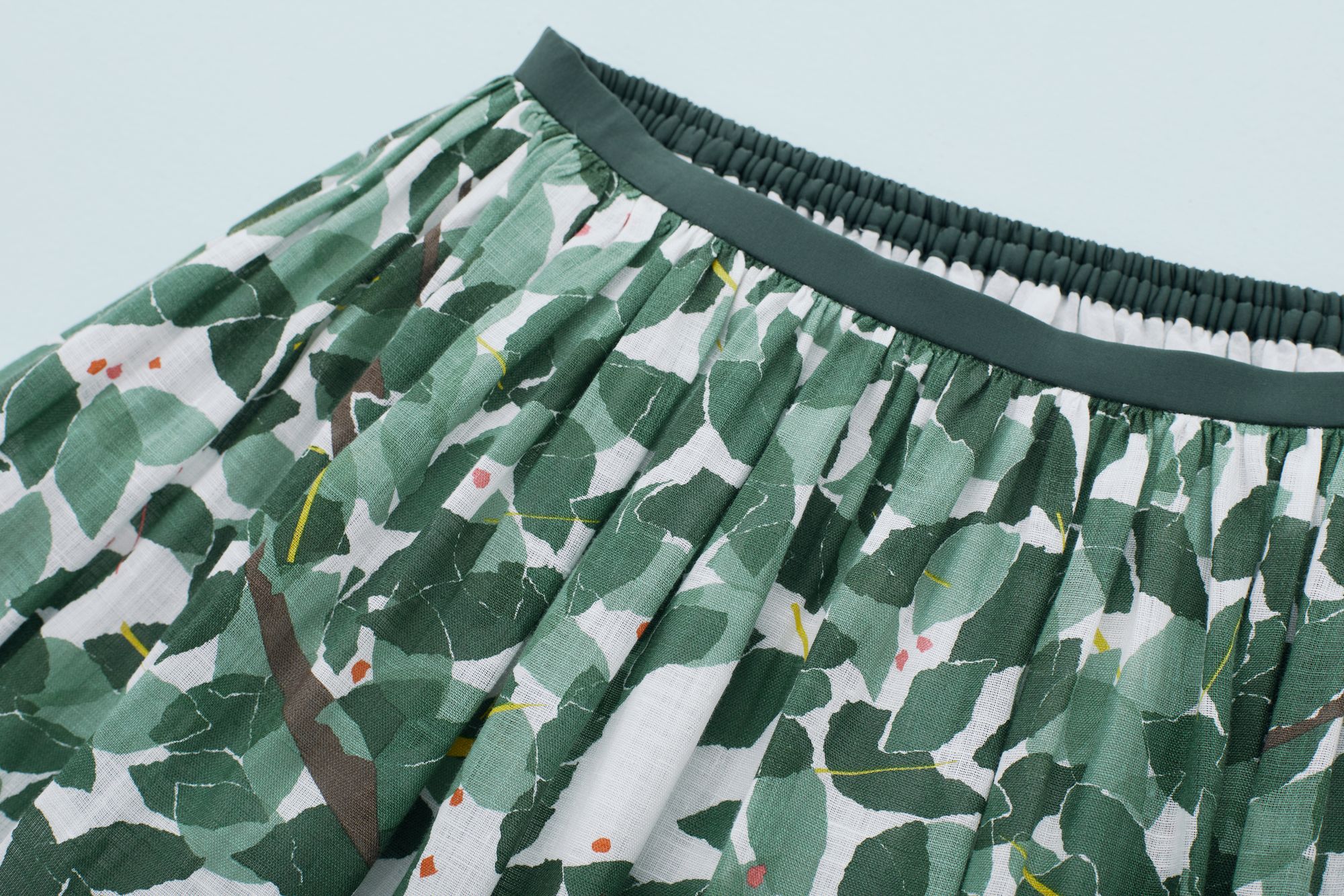 美品✨️ミナペルホネン nap ナップ リーフ柄 シルク混 スカート nap ギャザースカート - minä perhonen