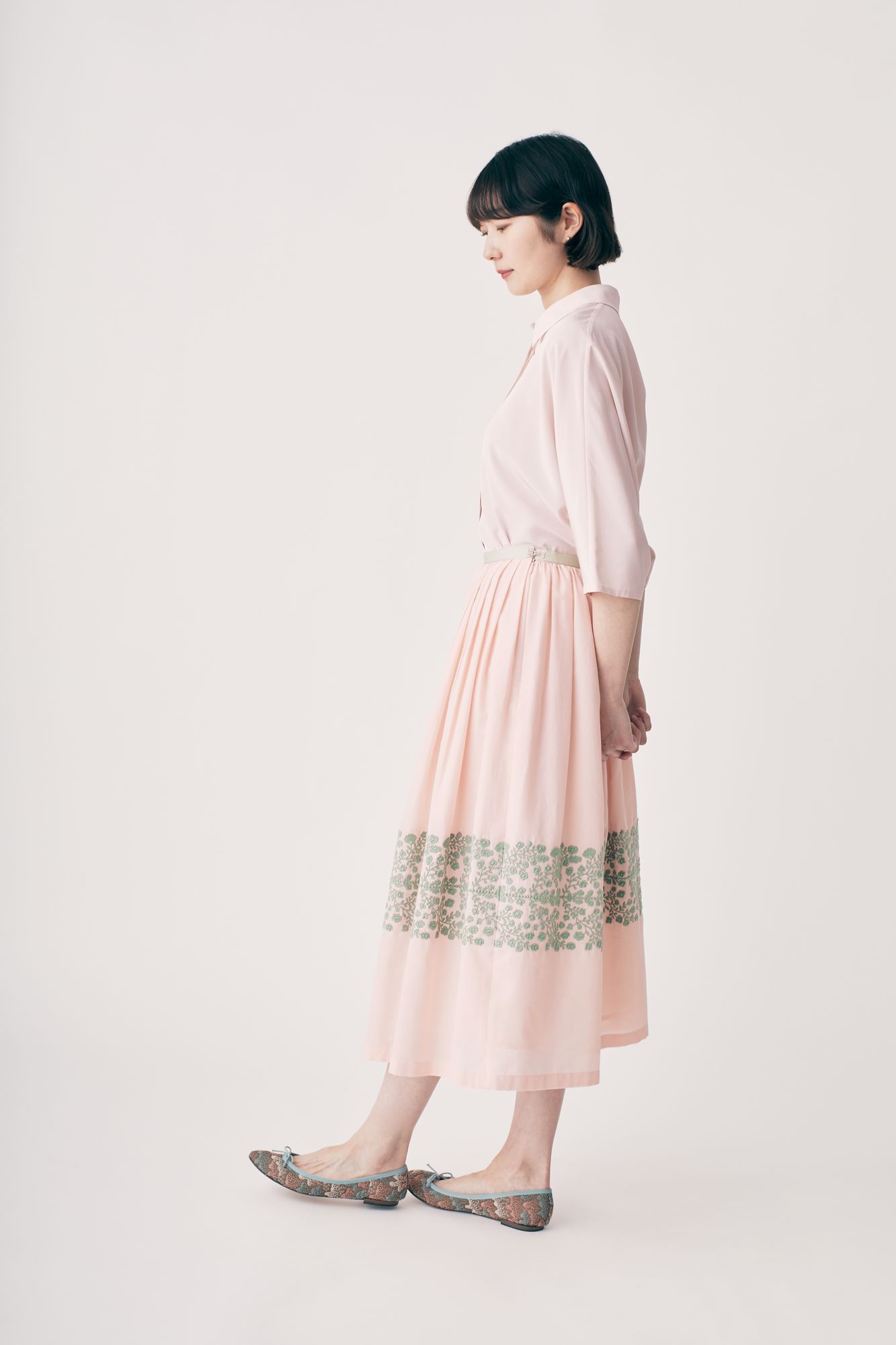 floraleaf タックギャザースカート - minä perhonen