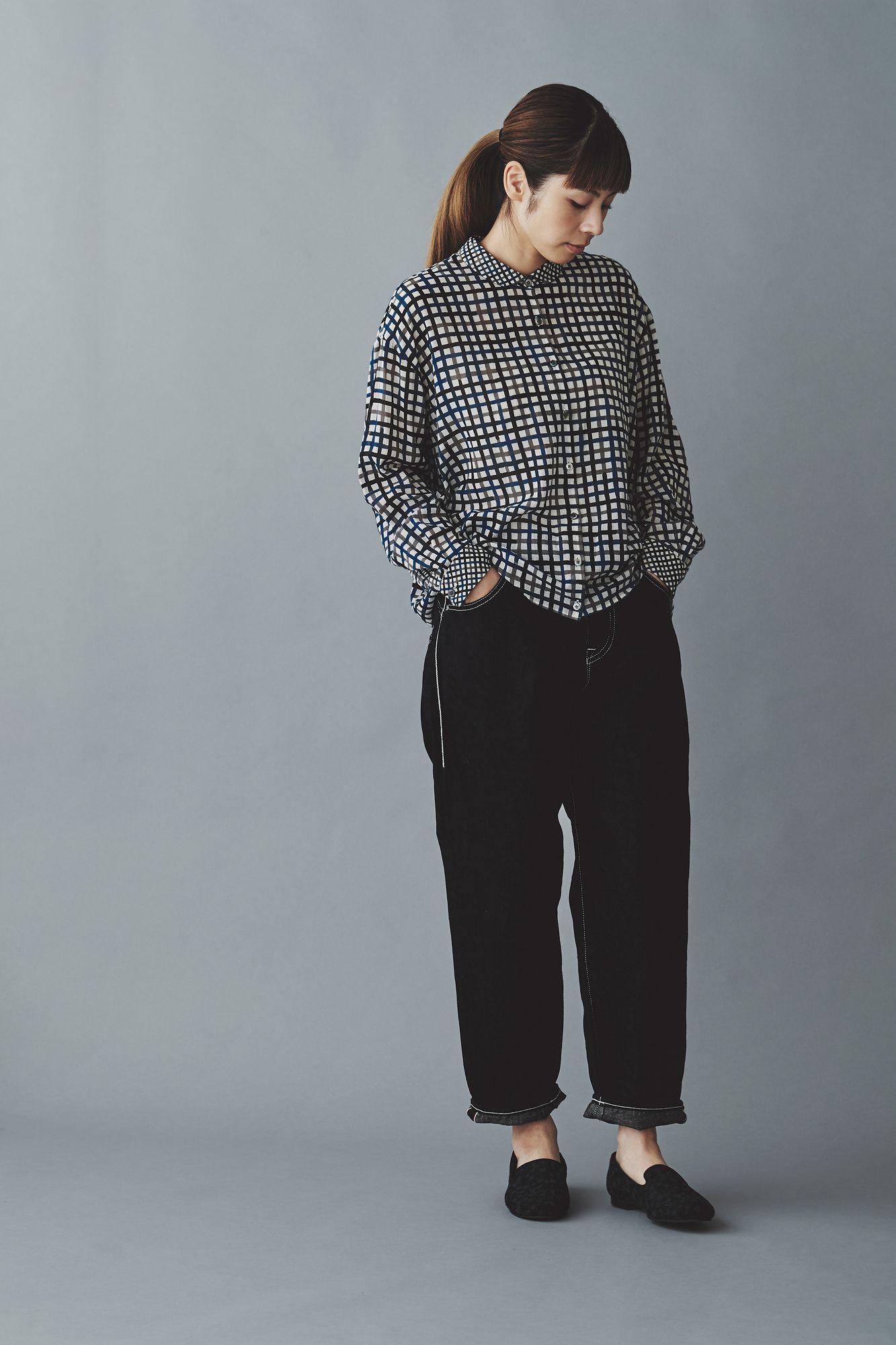 ミナペルホネン　ワイドデニム　40サイズ ミナペルホネン mina perhonen alwaysデニムセミワイドストレート