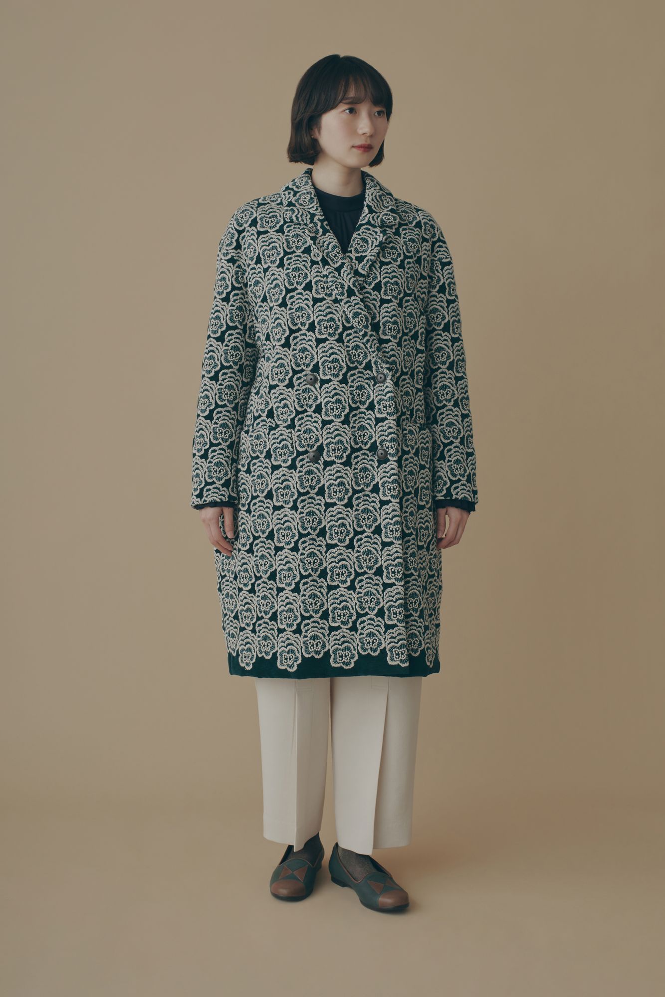 happy bloom ダブルテーラードコート - minä perhonen