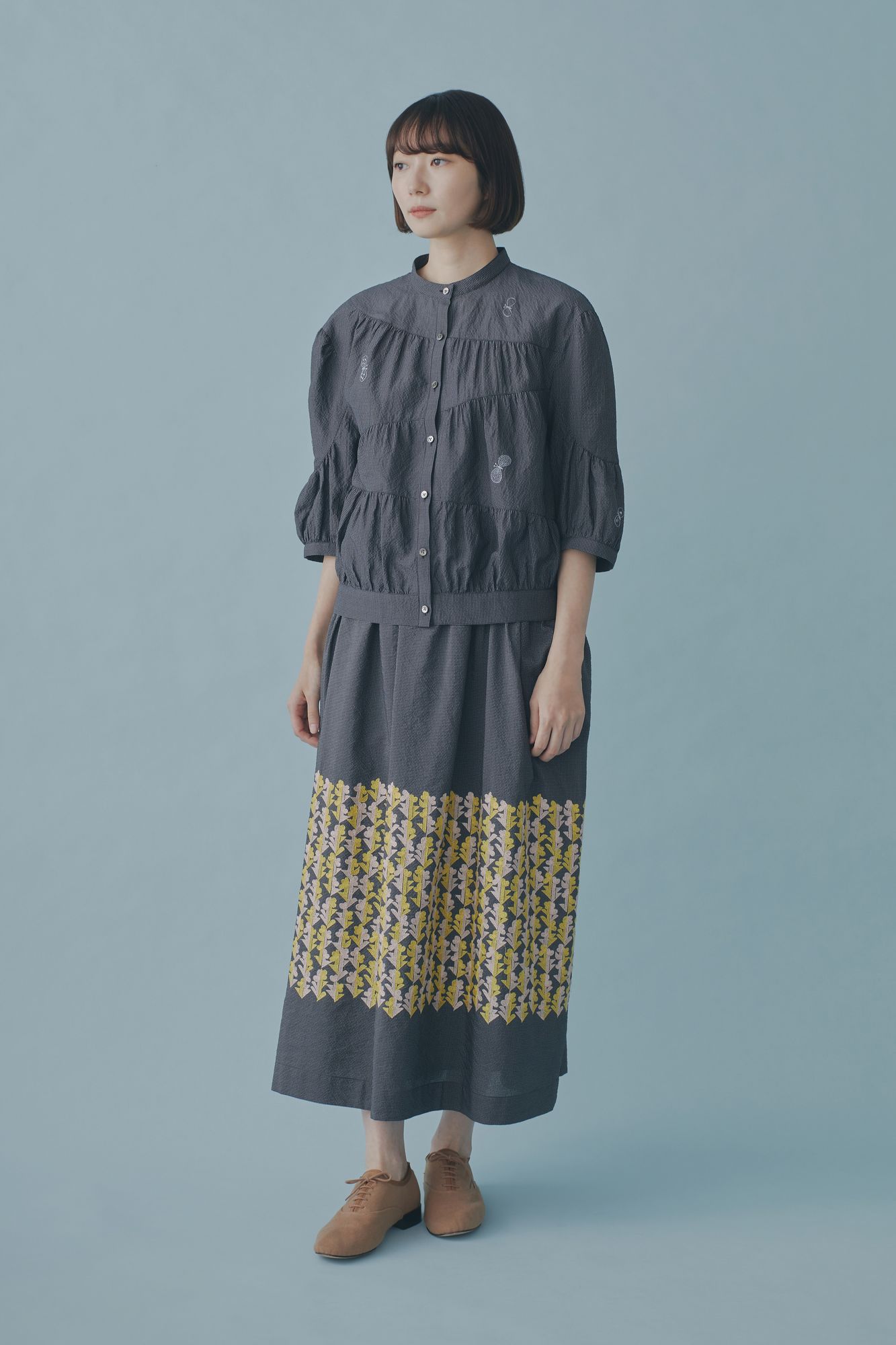 twin flower ギャザースカート - minä perhonen