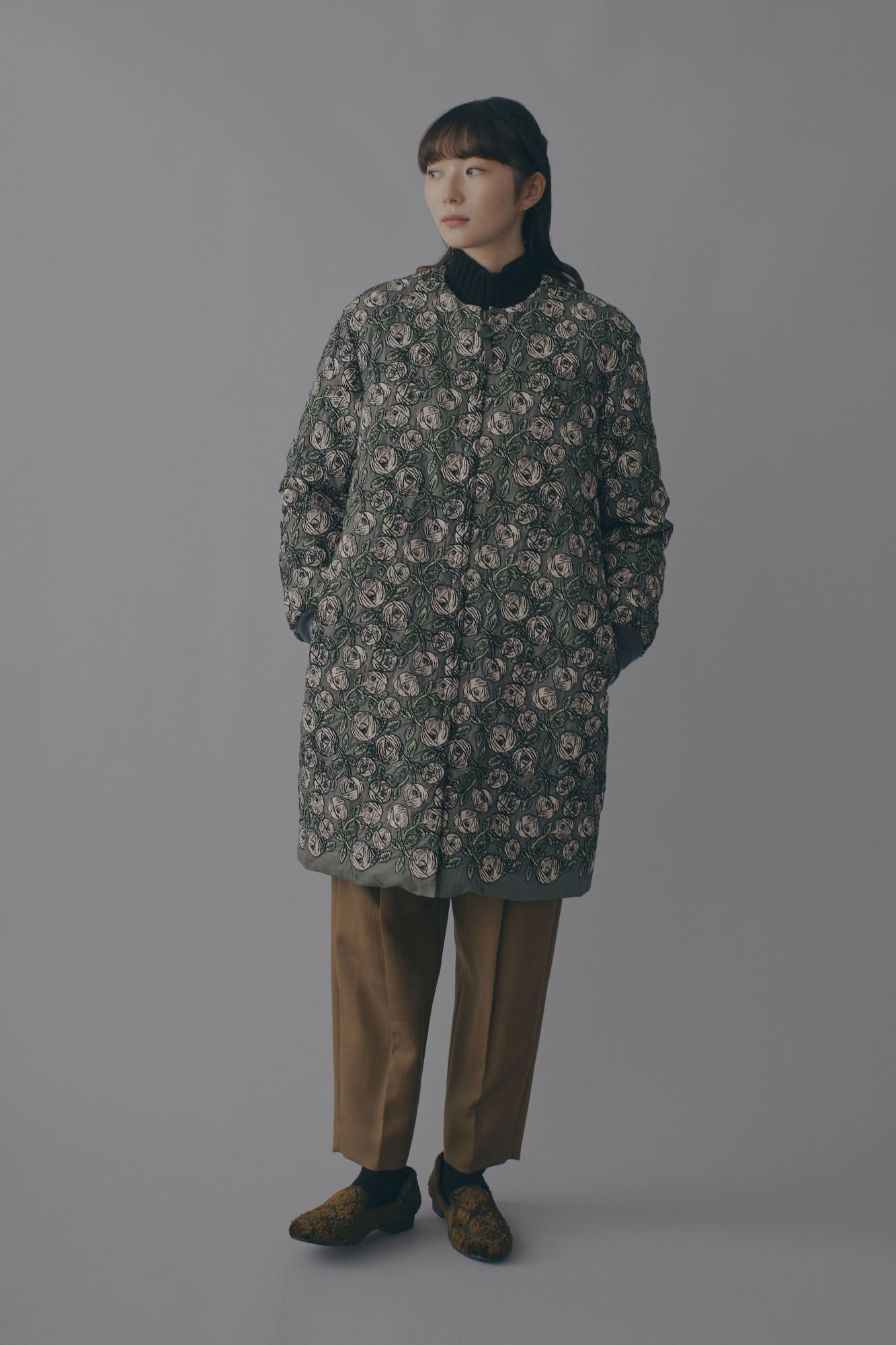 ミナペルホネン rosy コート rosy ノーカラーダウンコート - minä perhonen