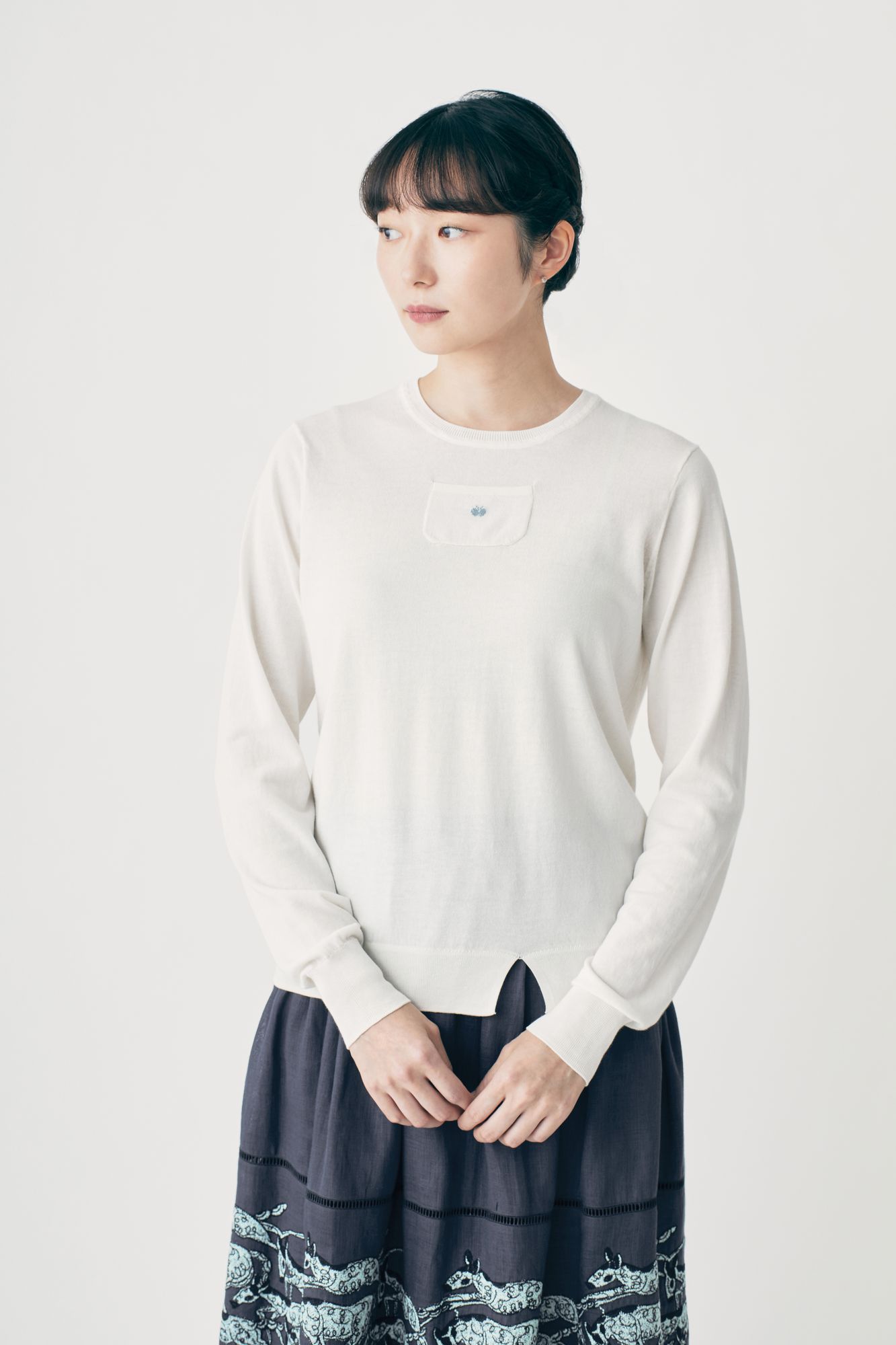 tasca ロングスリーブニットプルオーバー - minä perhonen