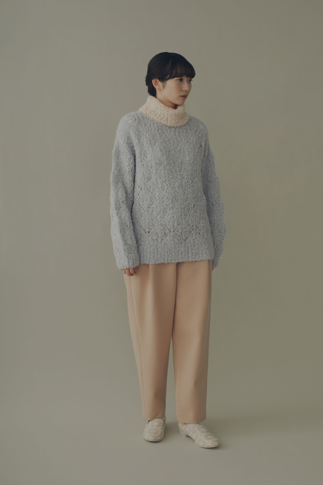 ミナペルホネン　ハンドニット　tuhma ハイネック　モヘヤ　アルパカ ミナペルホネン ハンドニット tuhma ハイネック モヘヤ アルパカ