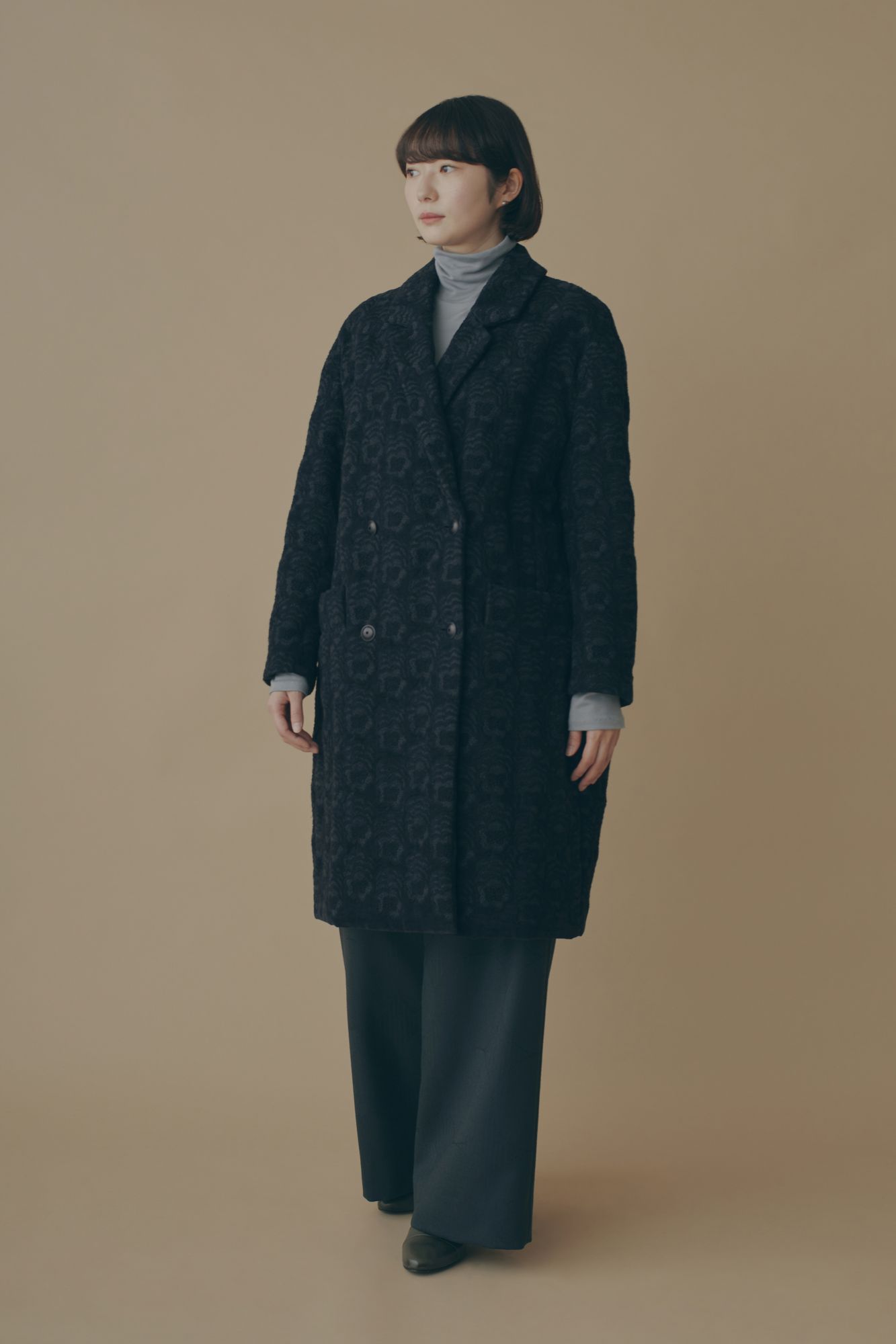 happy bloom ダブルテーラードコート - minä perhonen