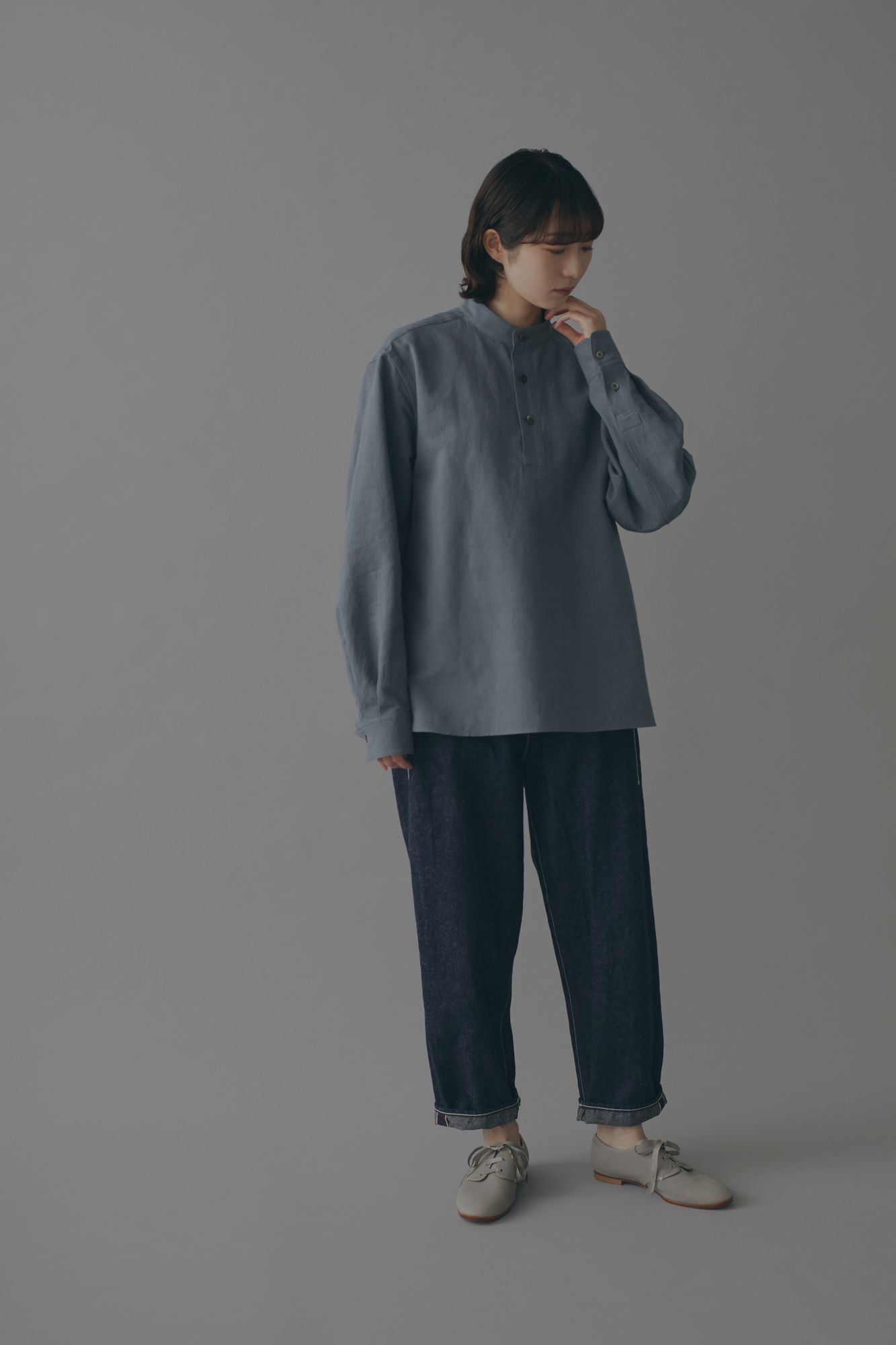 ミナペルホネン　laboratory ランドリー　シャツ　長袖　ホワイト　38 pace シャツ - minä perhonen