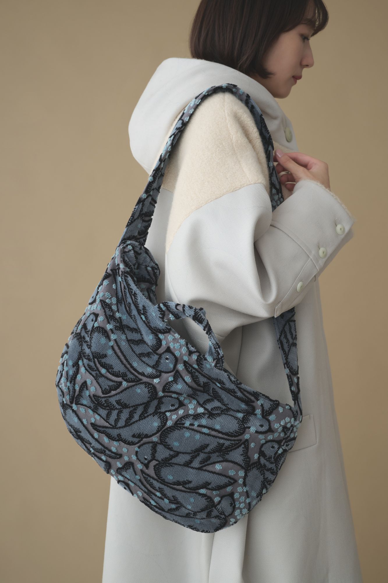 【はるはる】ミナペルホネンハンドメイドシャーリングバッグ はな様専用】ミナペルホネンハンドメイドシャーリングバッグ