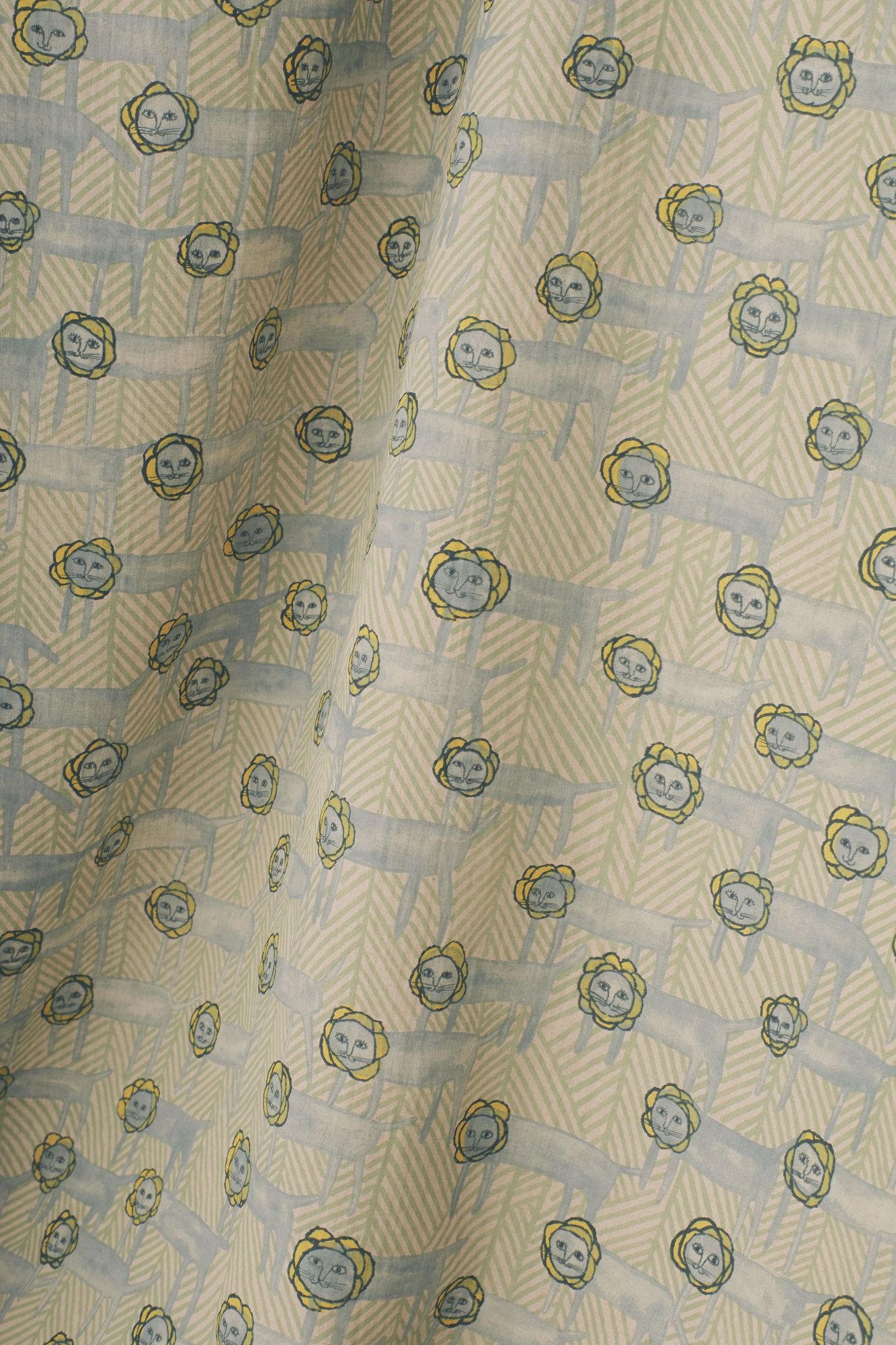 ミナペルホネン　スカート　ライオン　look グレー　ギャザー　綿　シルク ミナペルホネン スカート ライオン look グレー ギャザー 綿 シルク