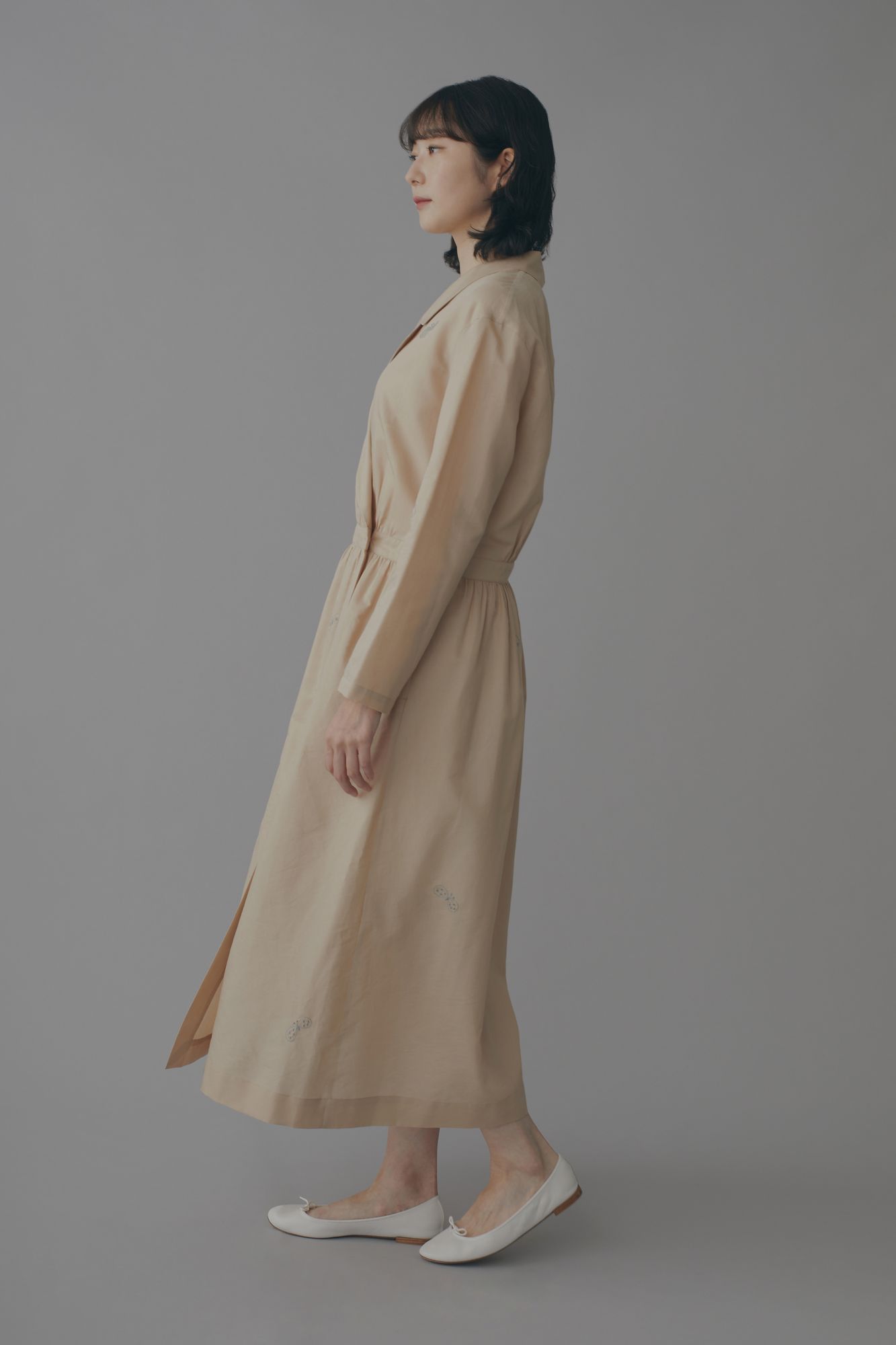 希少　入手困難　ミナペルホネン ランドリー choucho ドレス 40 緑 choucho マタニティカットソードレス - minä perhonen