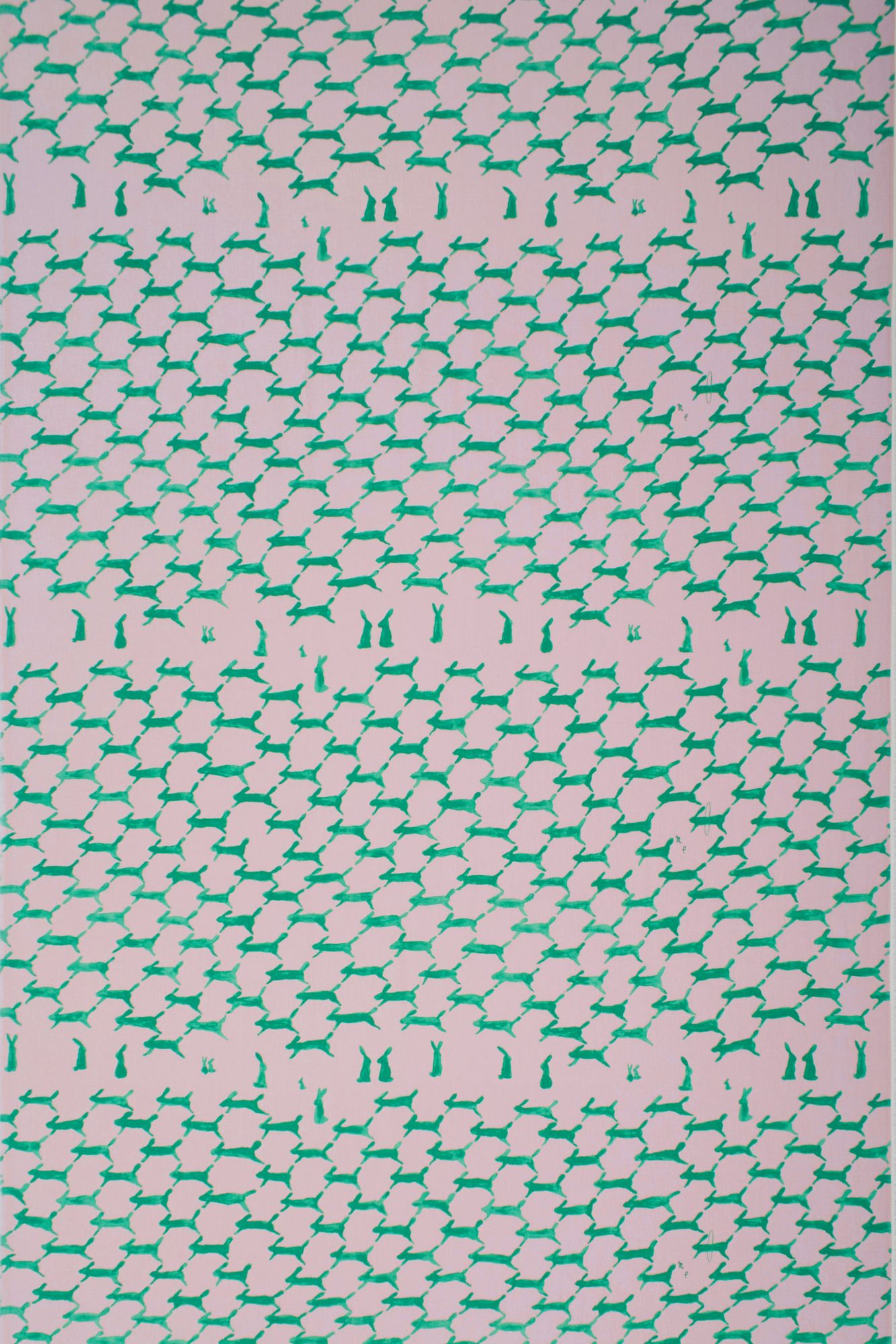 ファブリックパネル　ミナペルホネン　インテリア　ランランラン　うさぎ　ピンク ファブリックパネル ミナペルホネン インテリア ランランラン うさぎ