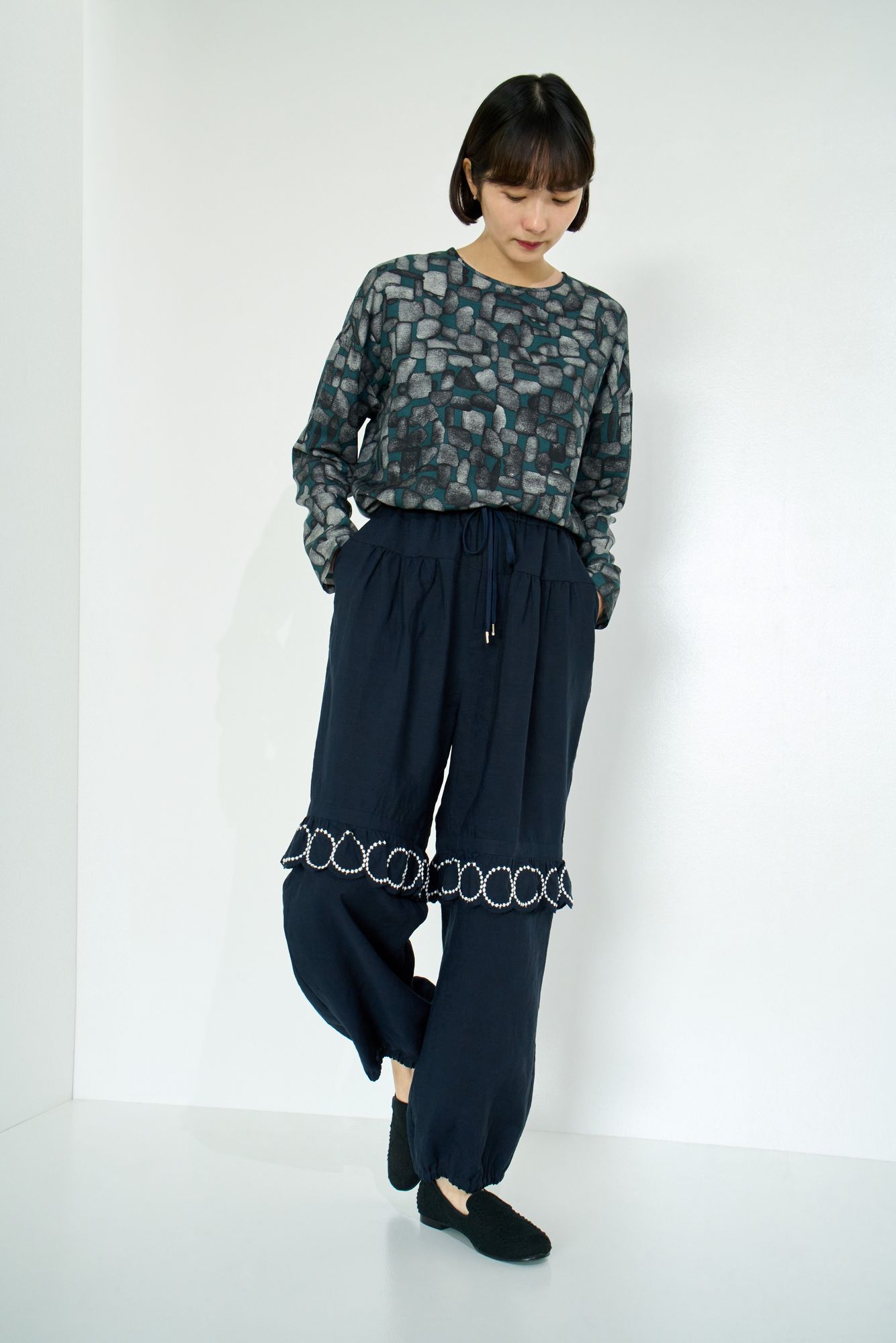 mina perhonen tranquille バルーンパンツ ブラック tambourine パンツ - minä perhonen