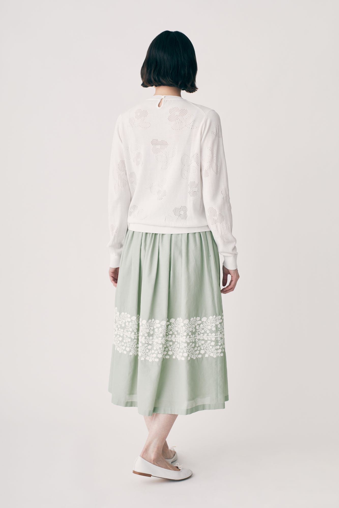 floraleaf タックギャザースカート - minä perhonen