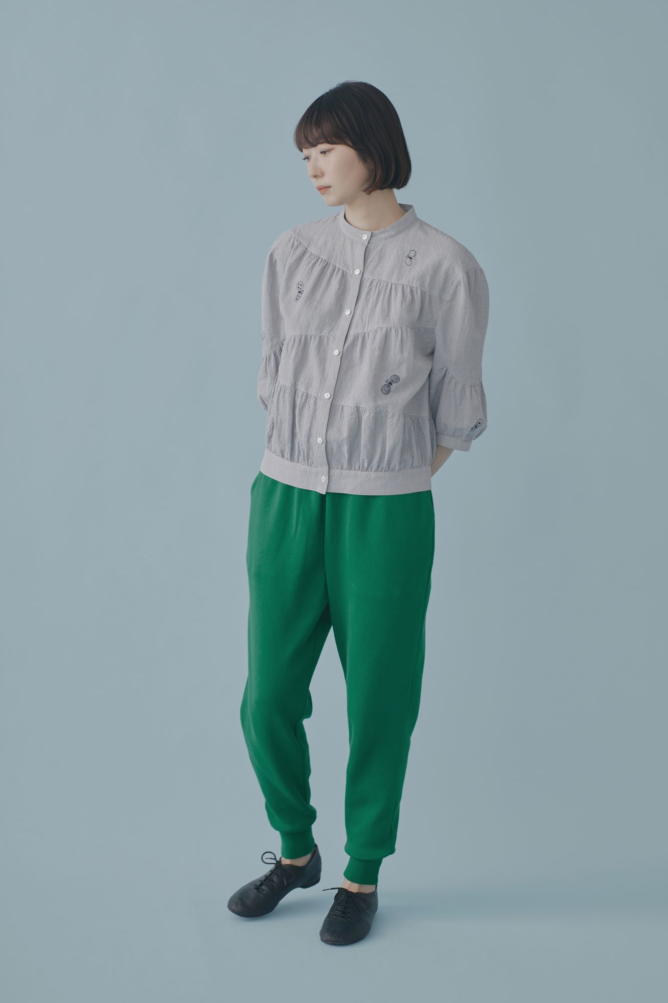 minä perhonen ヒツジ柄 半袖ニット minä perhonen ヒツジ柄 半袖ニット minä perhonen ヒツジ柄 半袖