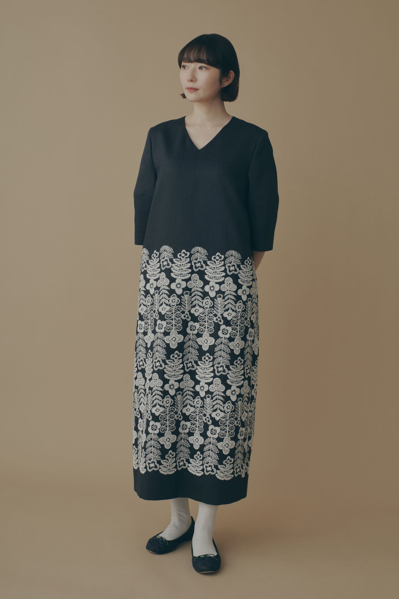 swing garden ランタンスリーブドレス - minä perhonen