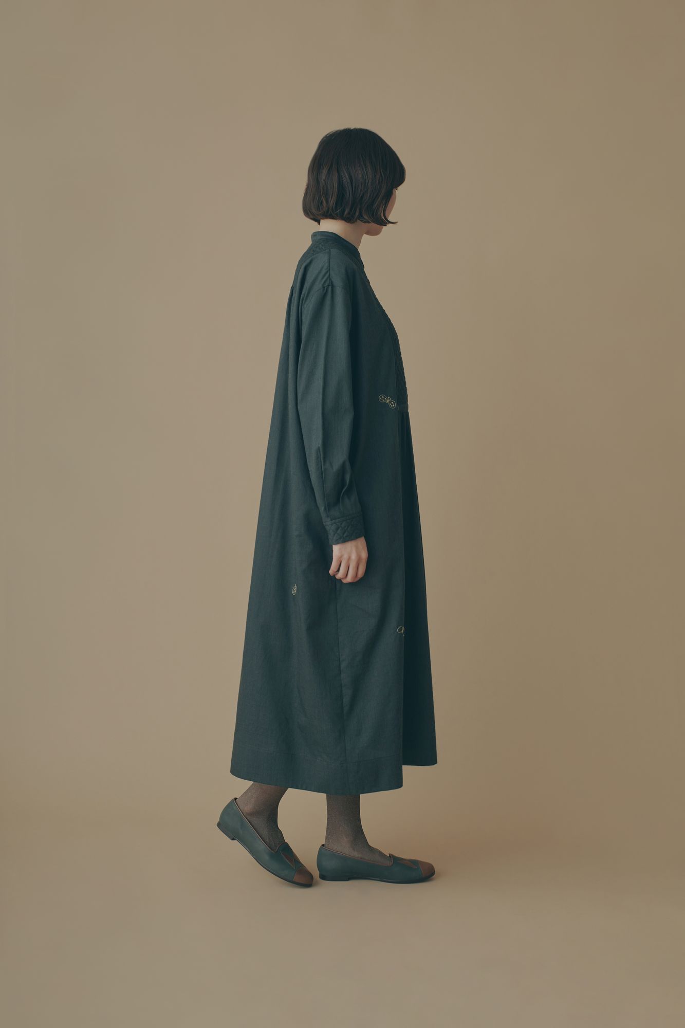 【新品・希少】ミナペルホネン ランドリー choucho ドレス 36 緑 ミナペルホネン ランドリー wander ワンピース (グリーン/36) - ミナ