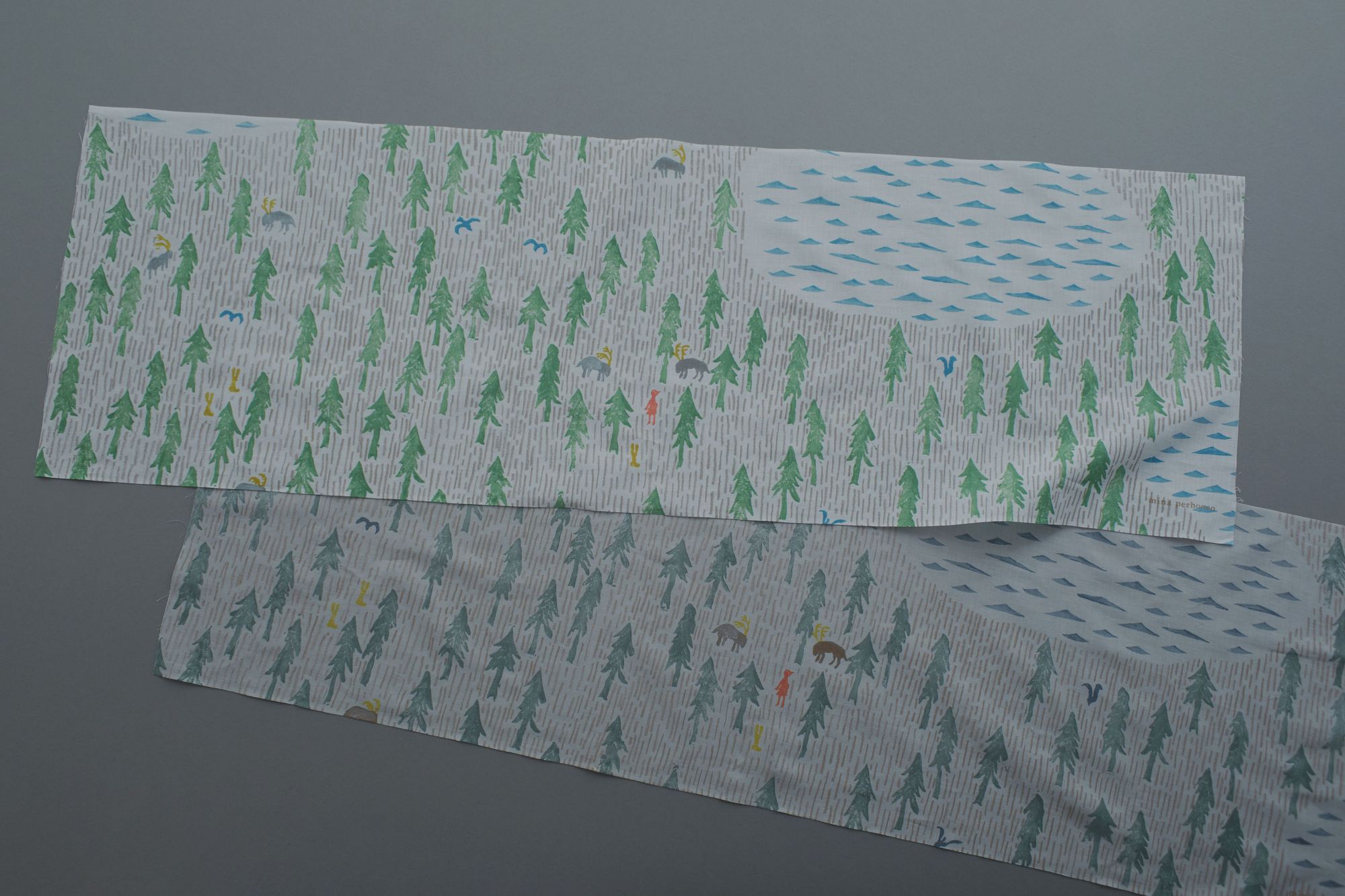 ミナペルホネン　手拭い　グリーン　てぬぐい　松本店限定　はぎれ　生地 手拭 - minä perhonen