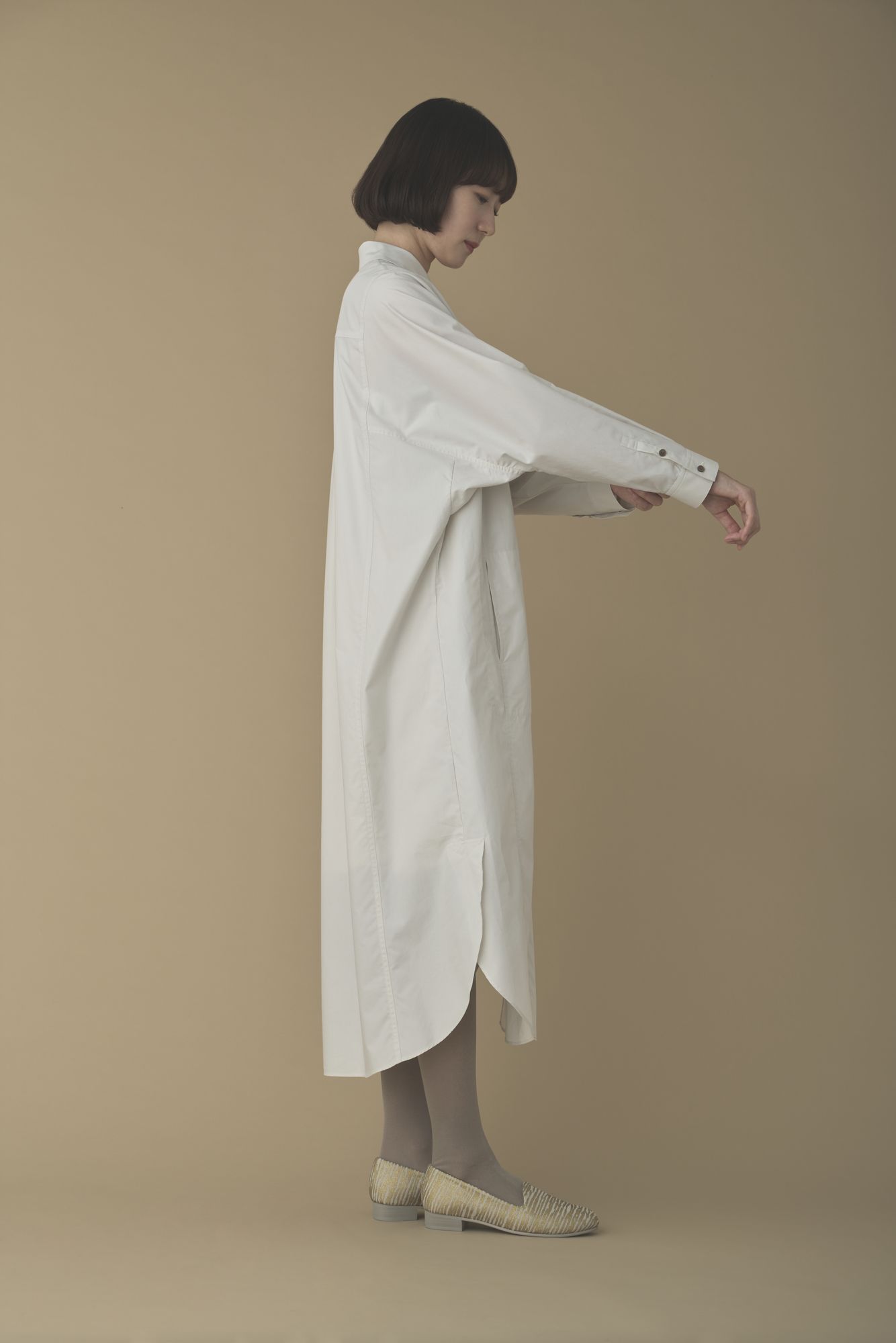 breathing シャツドレス 2025-26 a/w カーキ38 breathing シャツドレス - minä perhonen