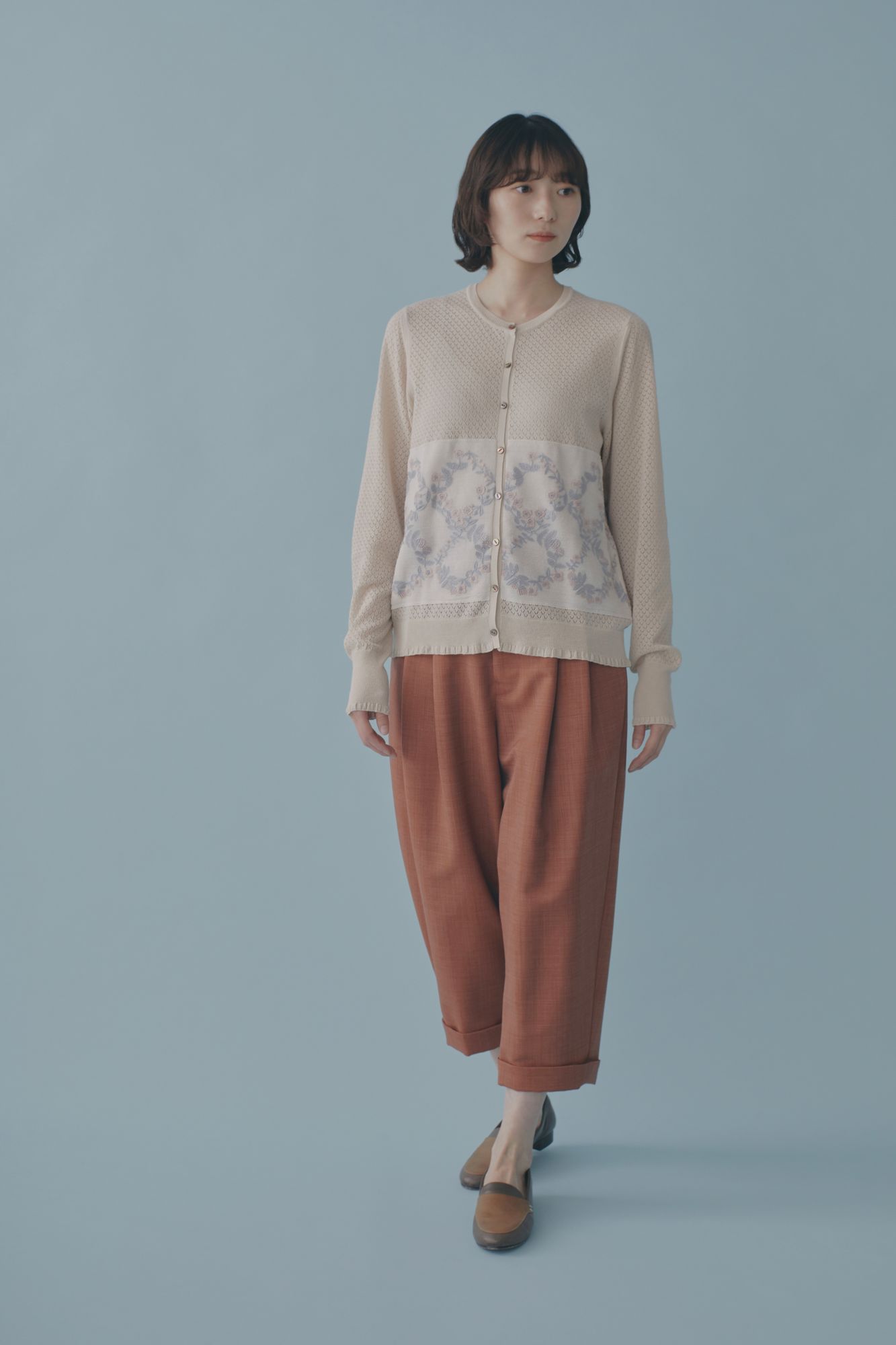 flower crown ニットカーディガン - minä perhonen