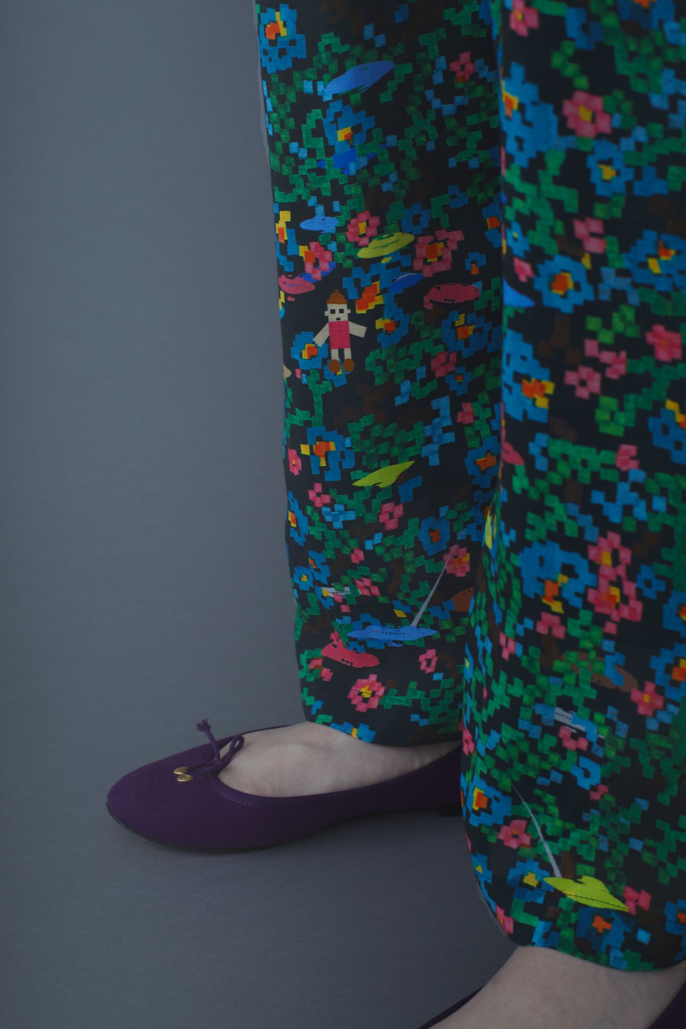 ミナペルホネン　moon flower パンツ UFO × flower bed パンツ - minä perhonen