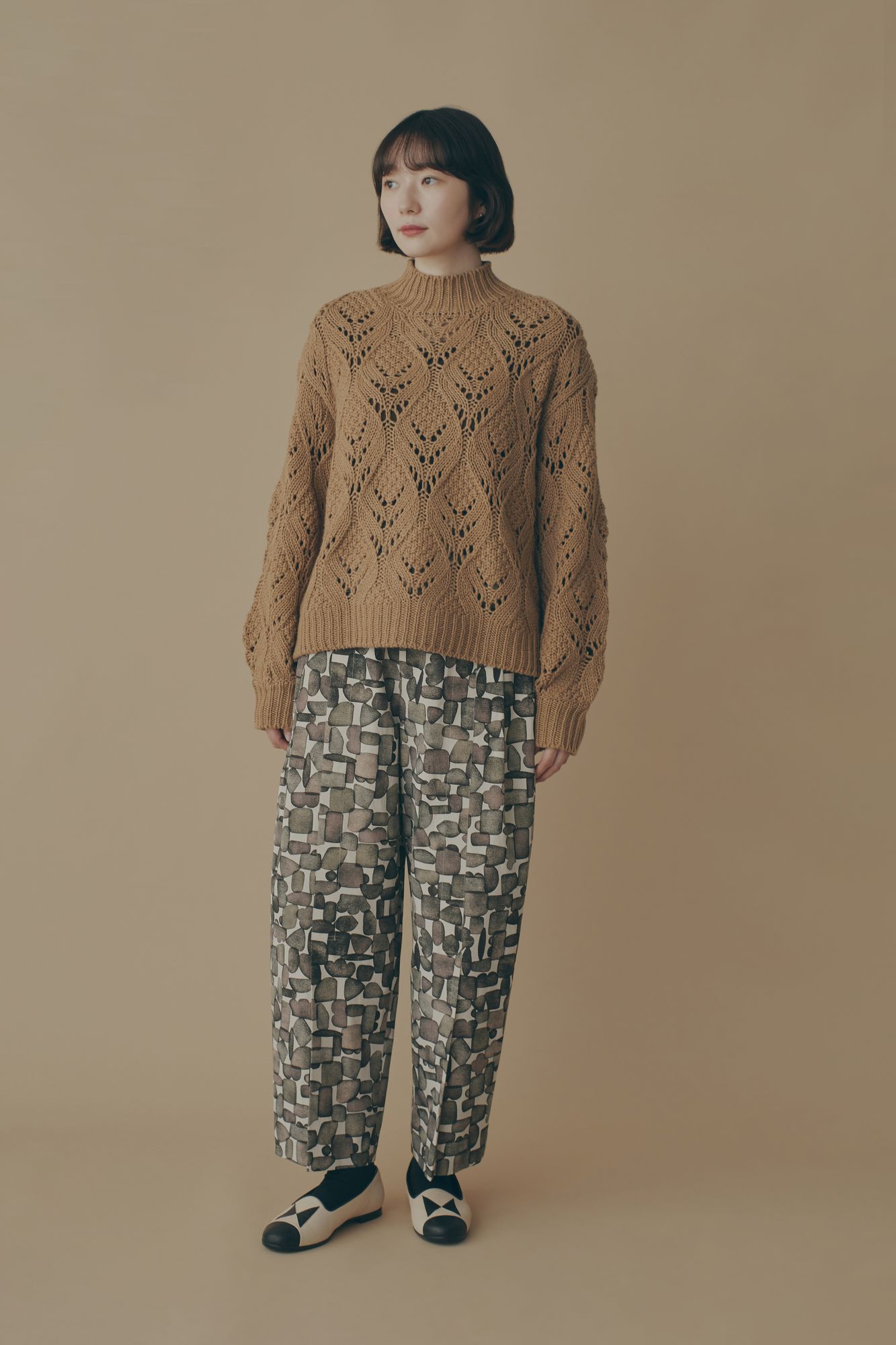 minä perhonen ヒツジ柄 半袖ニット minä perhonen ヒツジ柄 半袖ニット minä perhonen ヒツジ柄 半袖