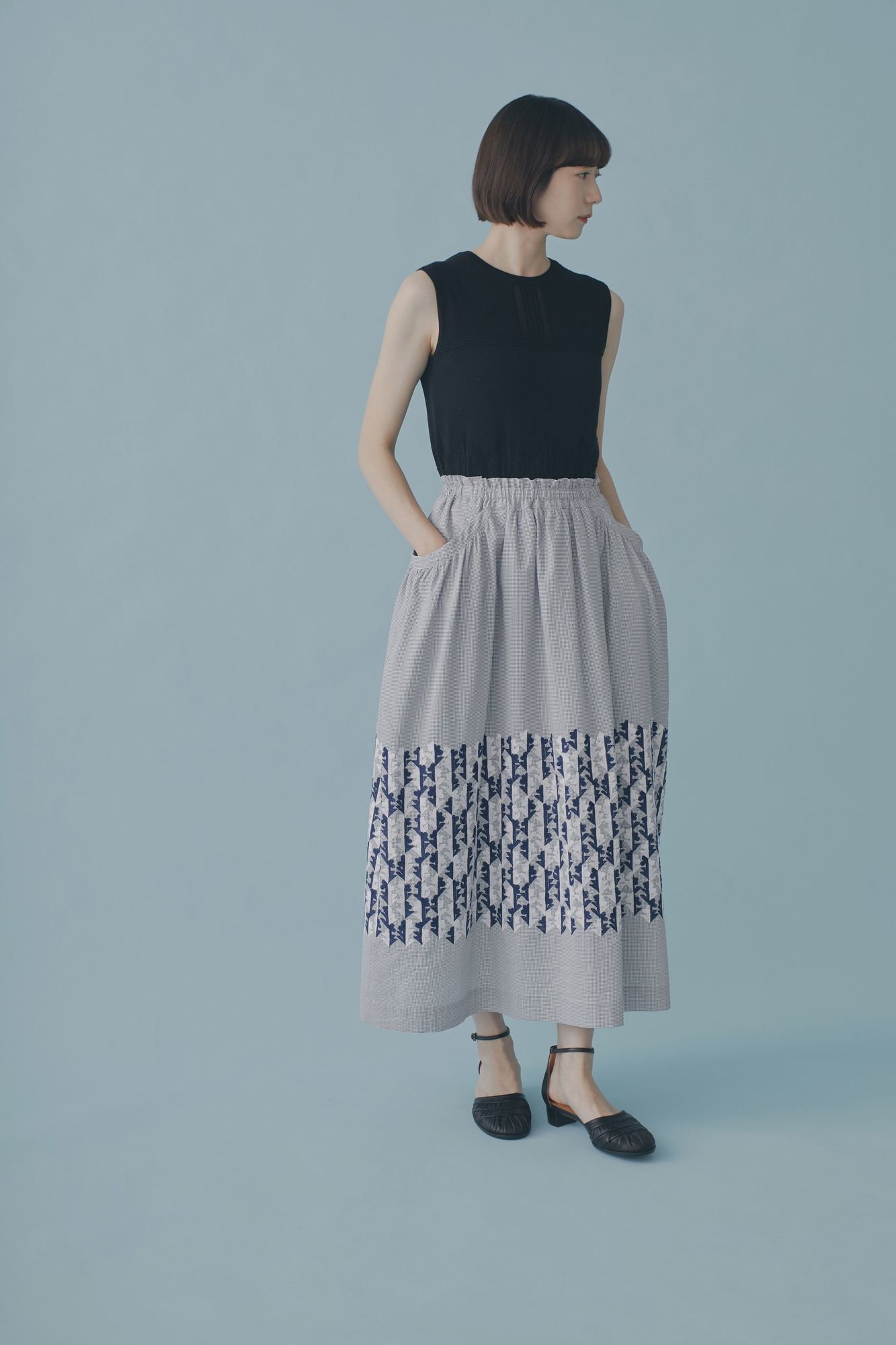 twin flower ギャザースカート - minä perhonen