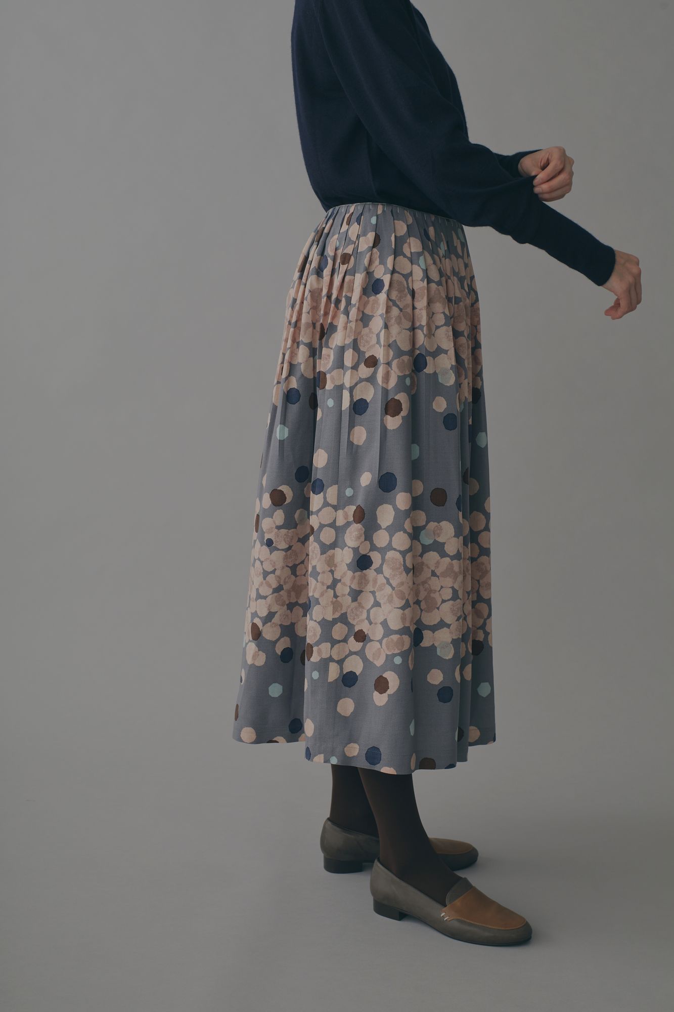 ミナペルホネン　シャンデリア フレア　スカート　シミ　あります glimmer スカート - minä perhonen