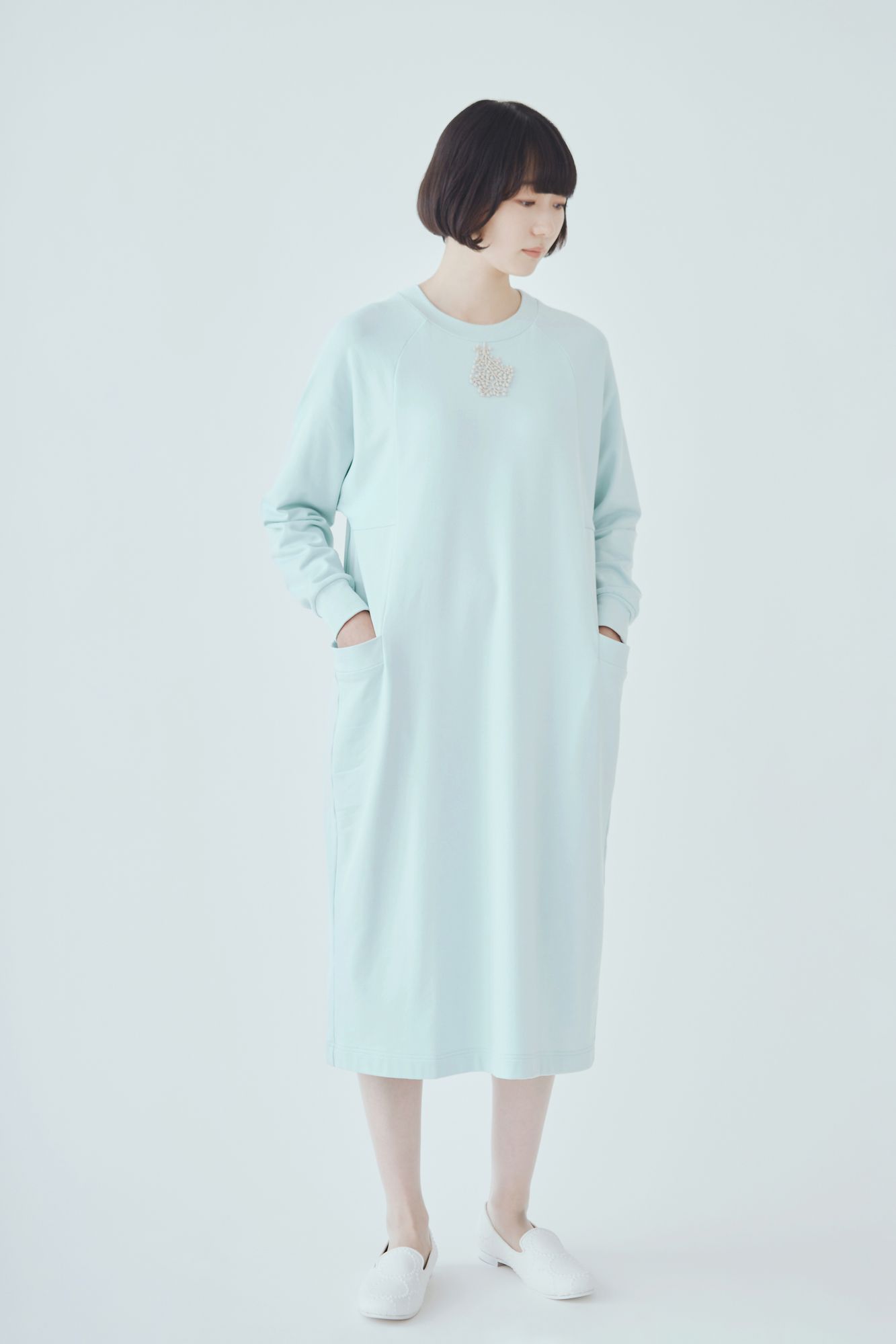 ミナペルホネン sun mousse ロングワンピース ワイドポケット sun mousse カットソードレス - minä perhonen