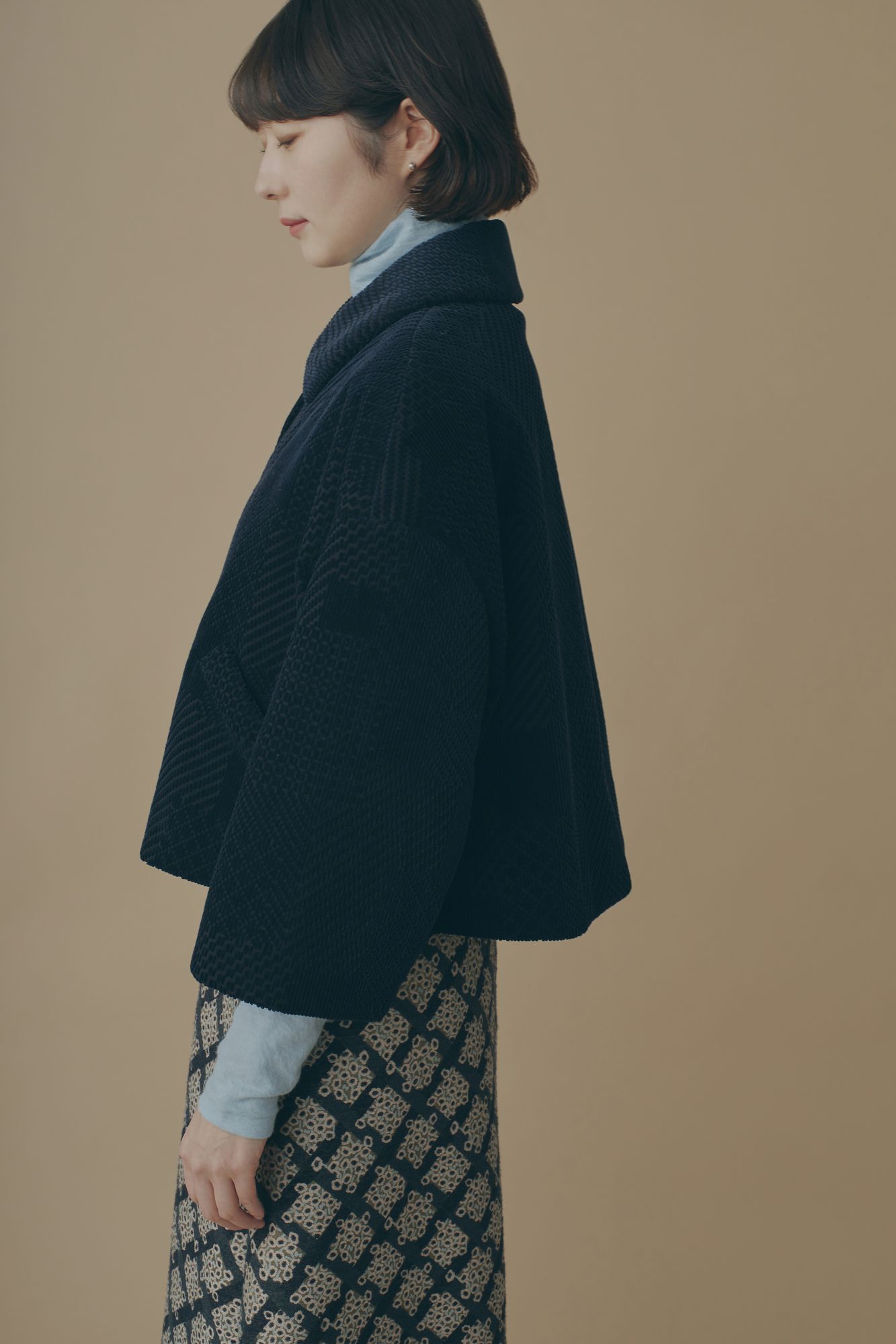 ミナペルホネン　land puzzle　ショート　ジャケット　コート　38 land puzzle ショートジャケット - minä perhonen