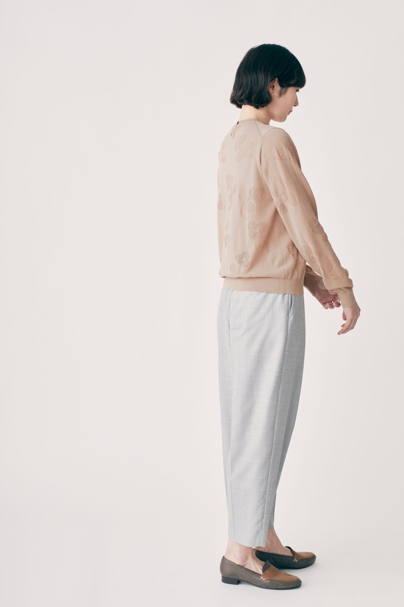 flower shadow ロングスリーブニットプルオーバー - minä perhonen