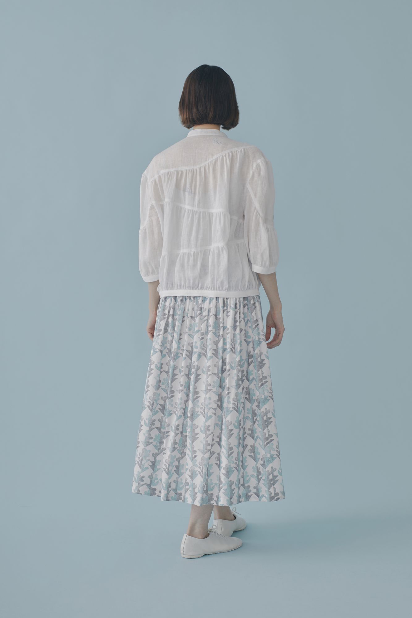 twin flower ヨーク切り替えスカート - minä perhonen