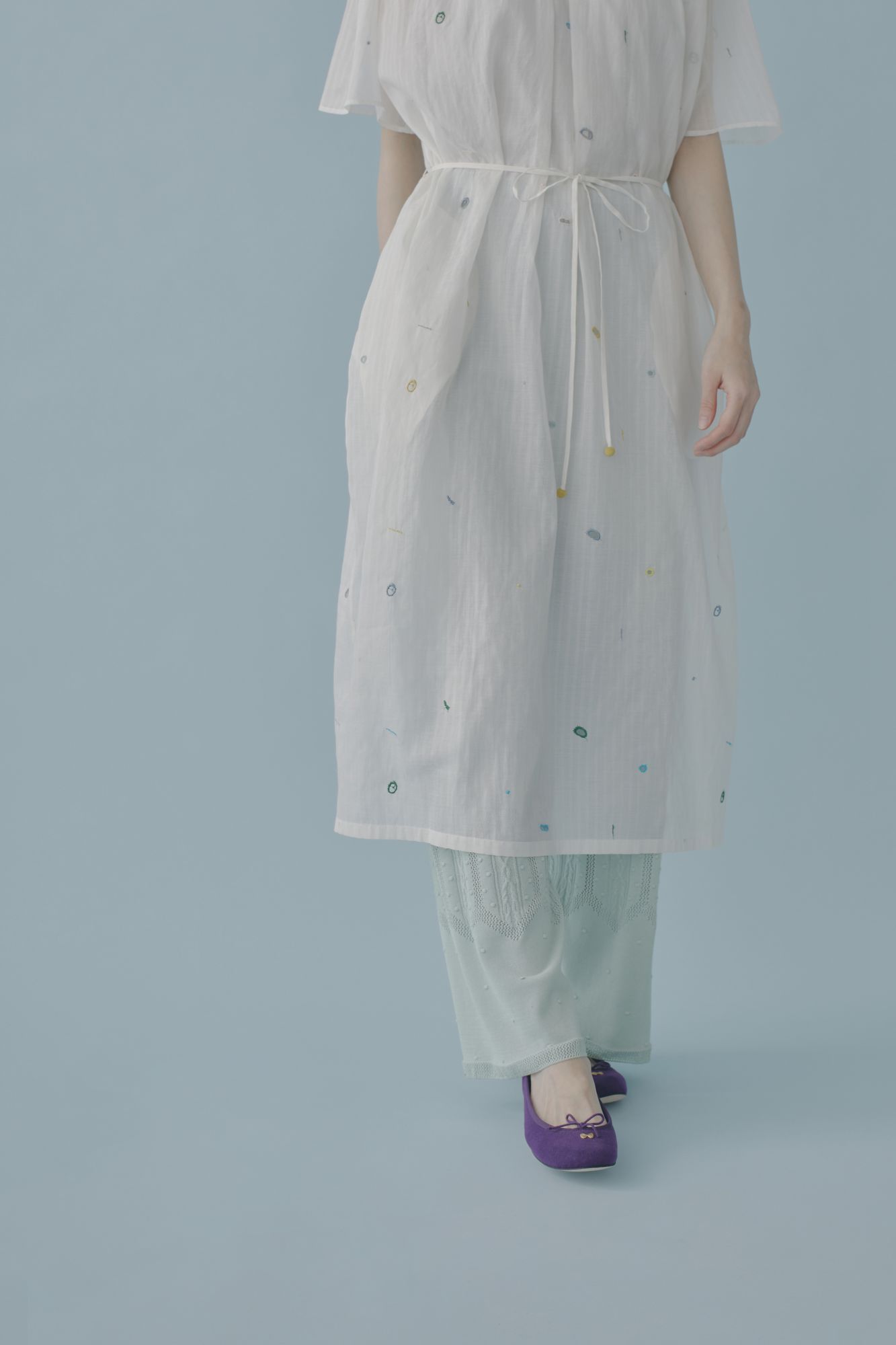 mina perhonen / ニットパンツ/ボトム/36/コットン/GRN/acs8904s// summer snow ニットパンツ - minä perhonen