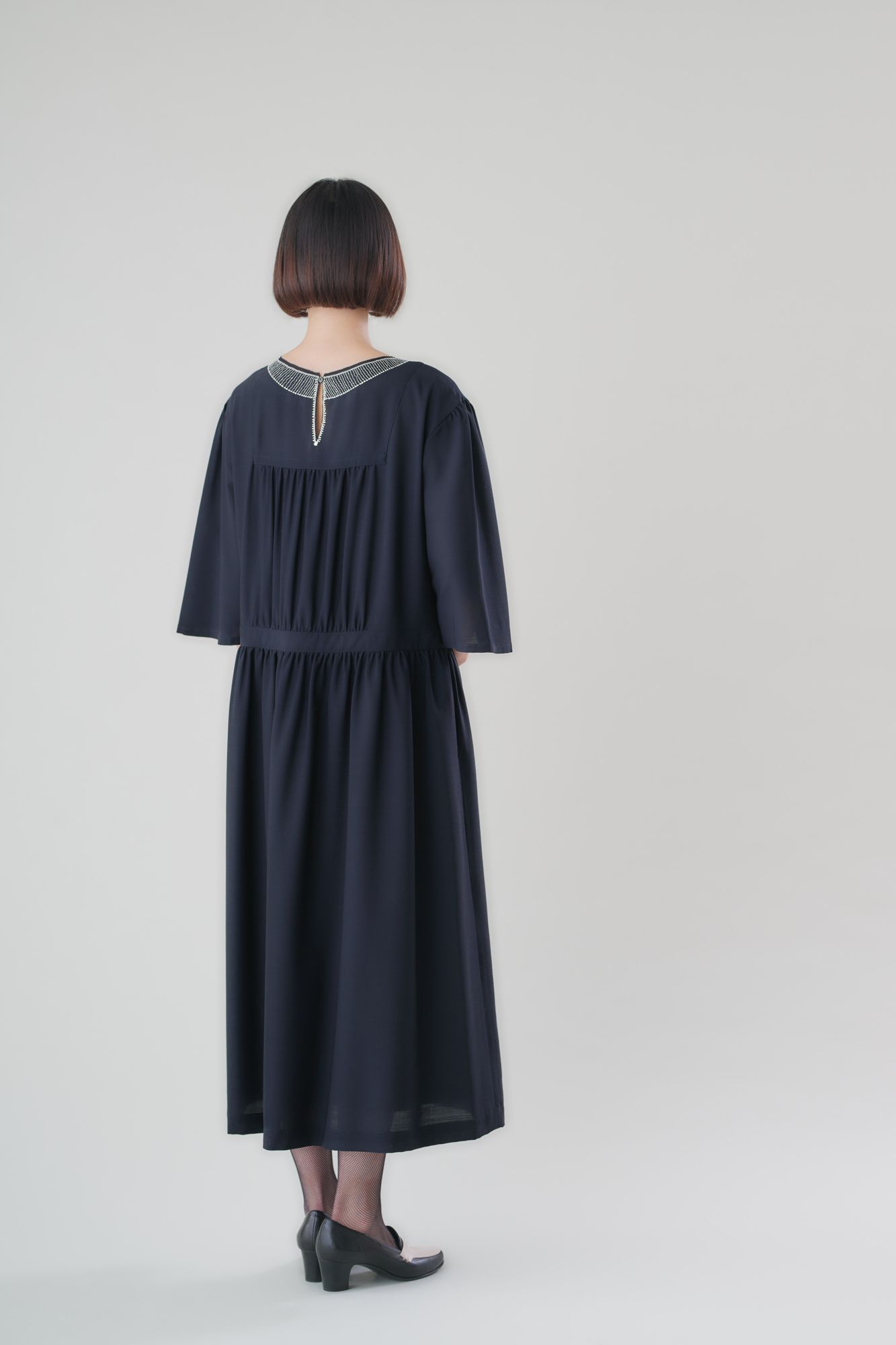 新品　ミナペルホネン　dress0 ドレス0 ダークネイビー40 長袖ブラウス dress 0 ドレス - minä perhonen