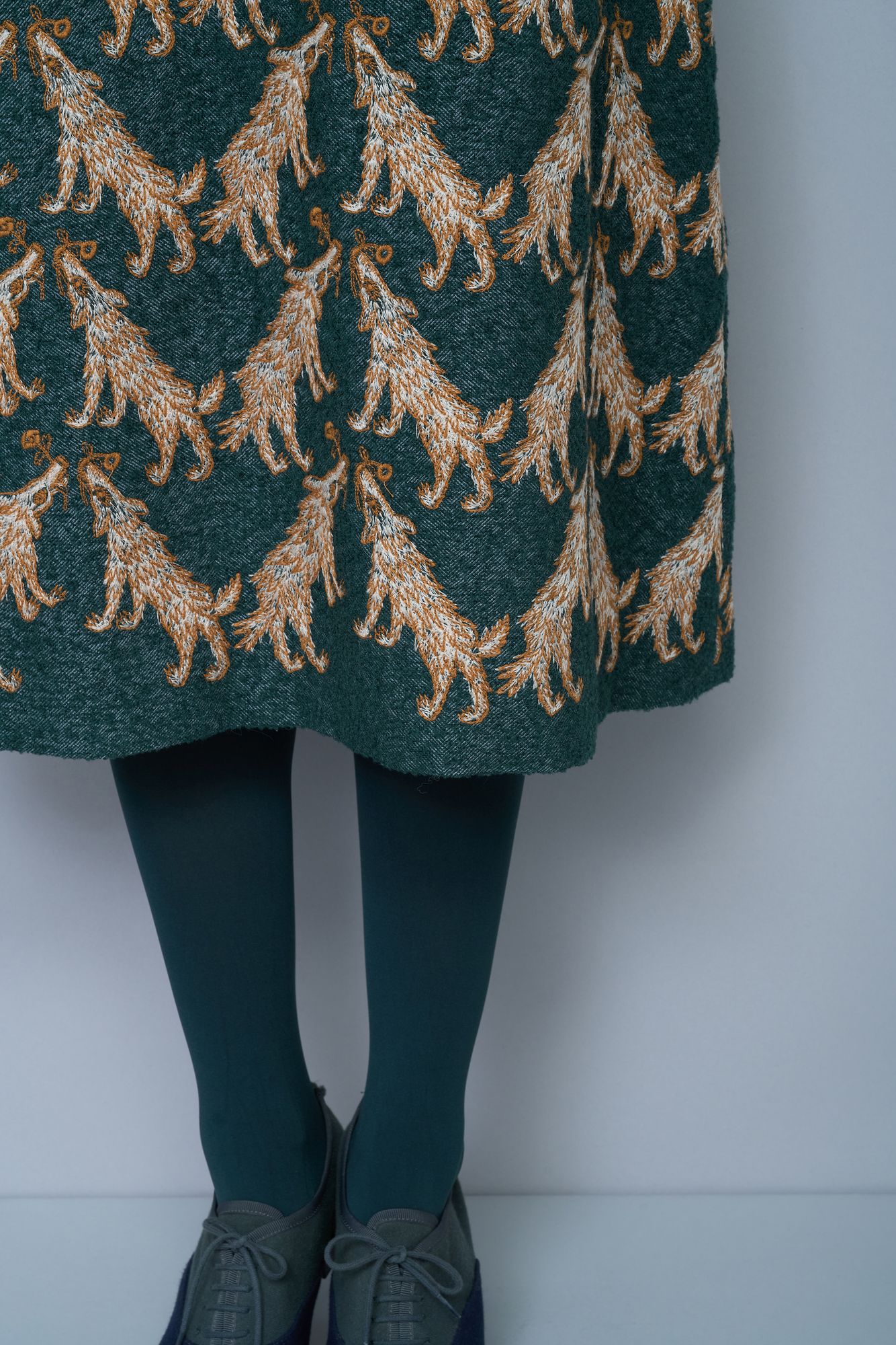 wolf & flower セミフレアスカート - minä perhonen