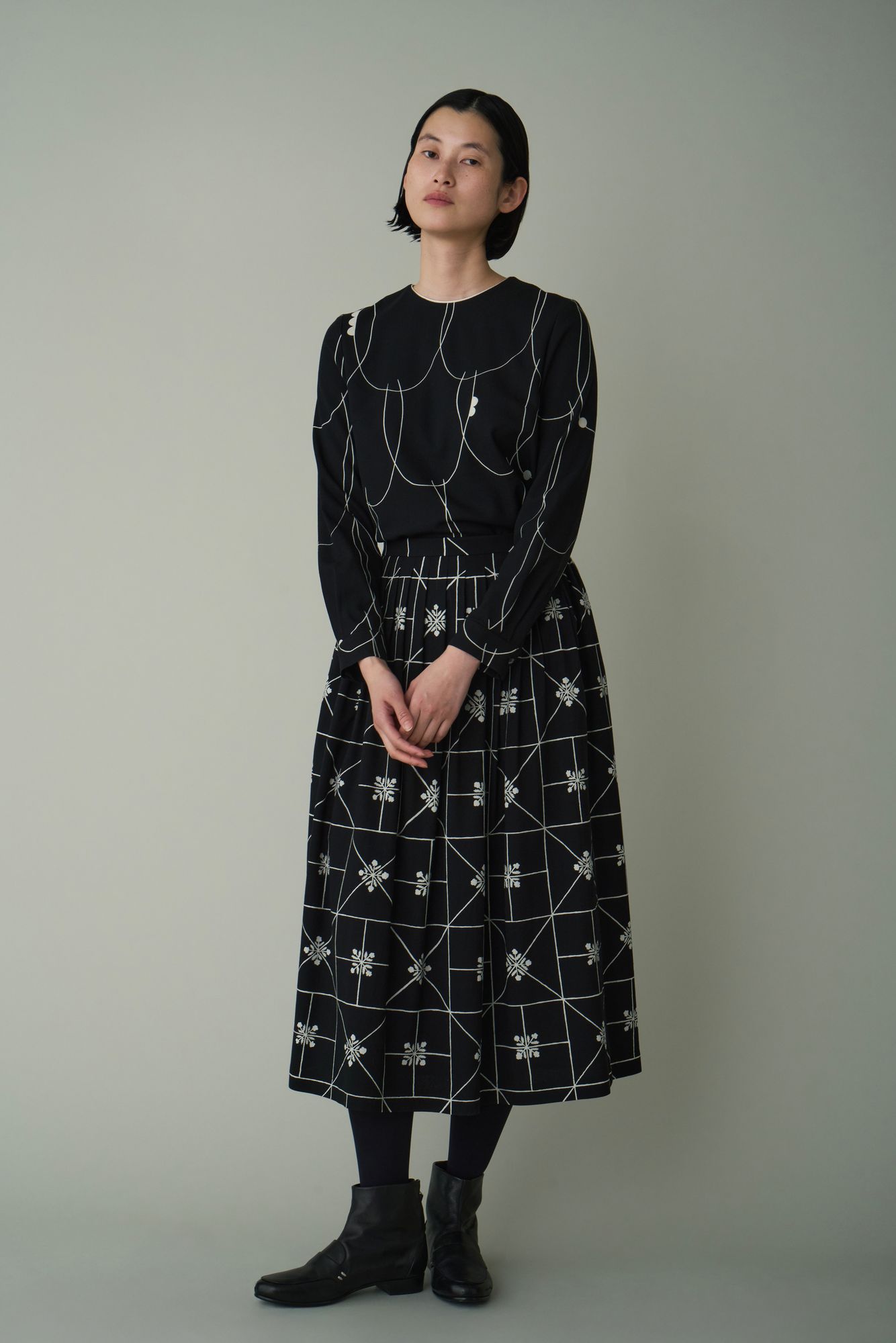 minä perhonen フレアスカート wind flower floret スカート - minä perhonen