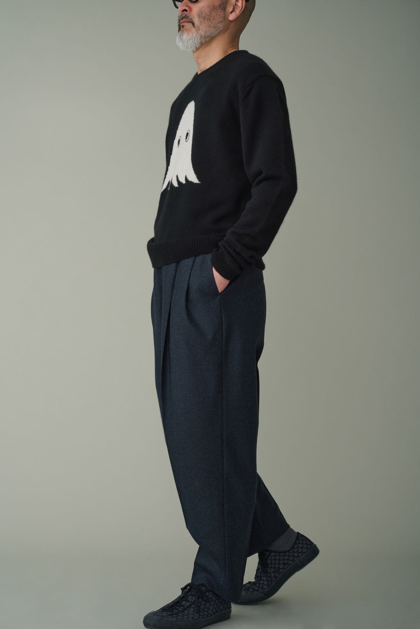 96ss Y's for men ワイドテーパードパンツウール feuille ワイドテーパードパンツ - minä perhonen